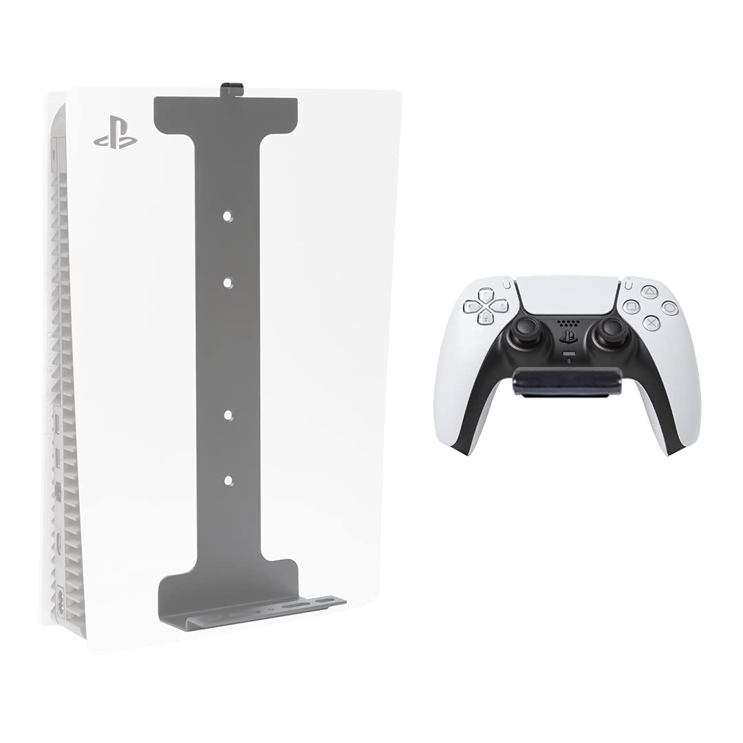 HIDEit PS5 Wall Mount Pro Bundle - Secure & Space-Saving Vertical or Horizontal Mount for PlayStation 5 Console & Accessories - Perfect for Living Room, Game Room & Home Theater Setup