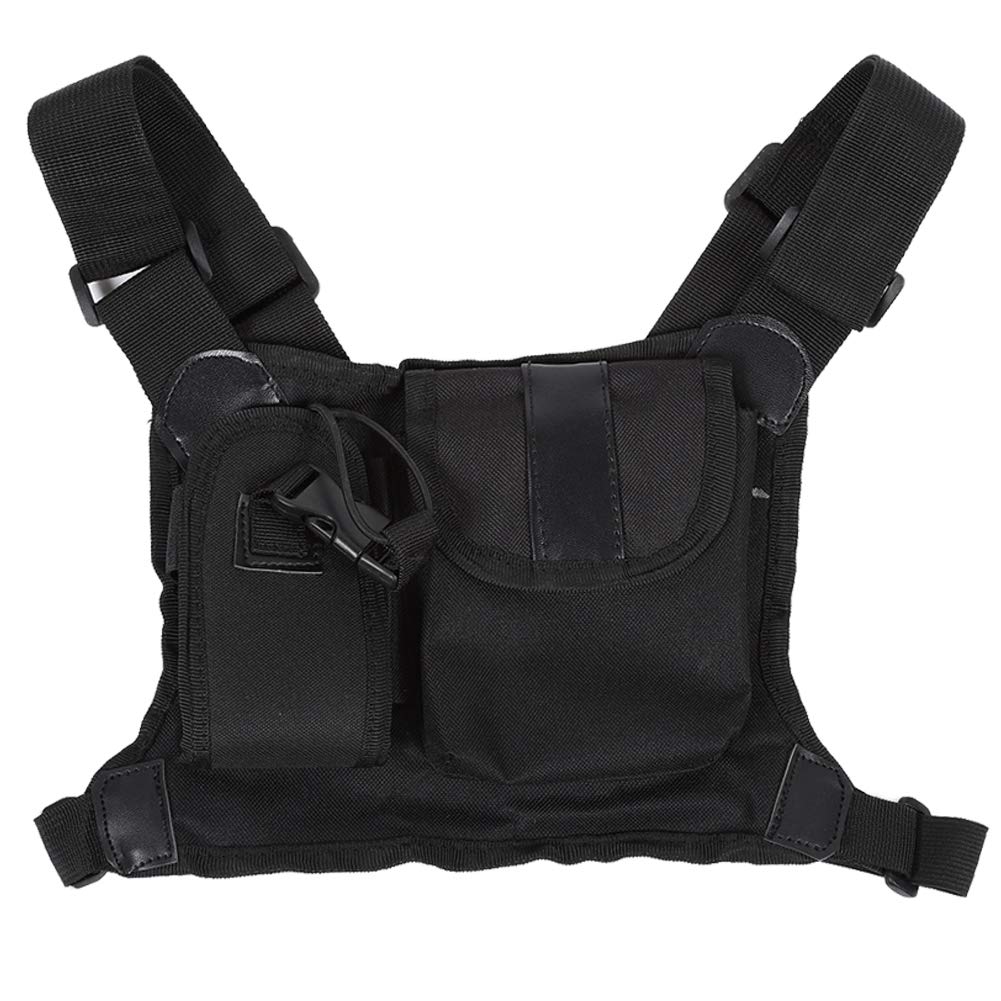 Two-Way Radio Chest Harness Pack - Adjustable Shoulder Strap Pouch Holder for Walkie Talkies | Tactical Radio Accessory for Hiking, Construction & Outdoor Adventures