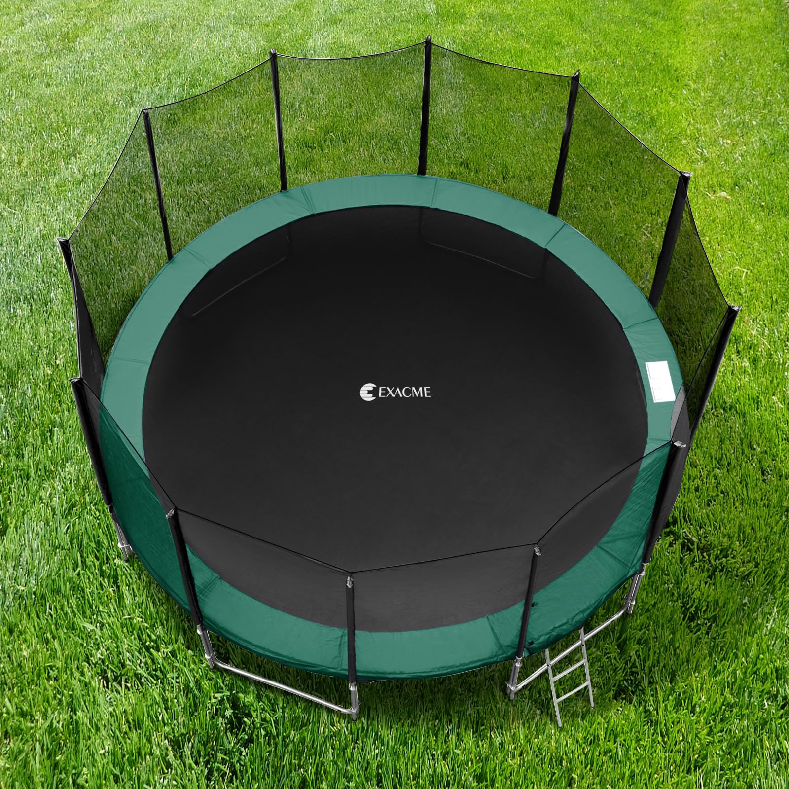 Exacme Waterproof Trampoline Safety Pad Replacement - 8, 10, 12, 13, 14, 15, 16 Foot Round Frame Spring Cover (No Pole Holes) - Durable Outdoor Protection for Kids & Family Backyard Fun