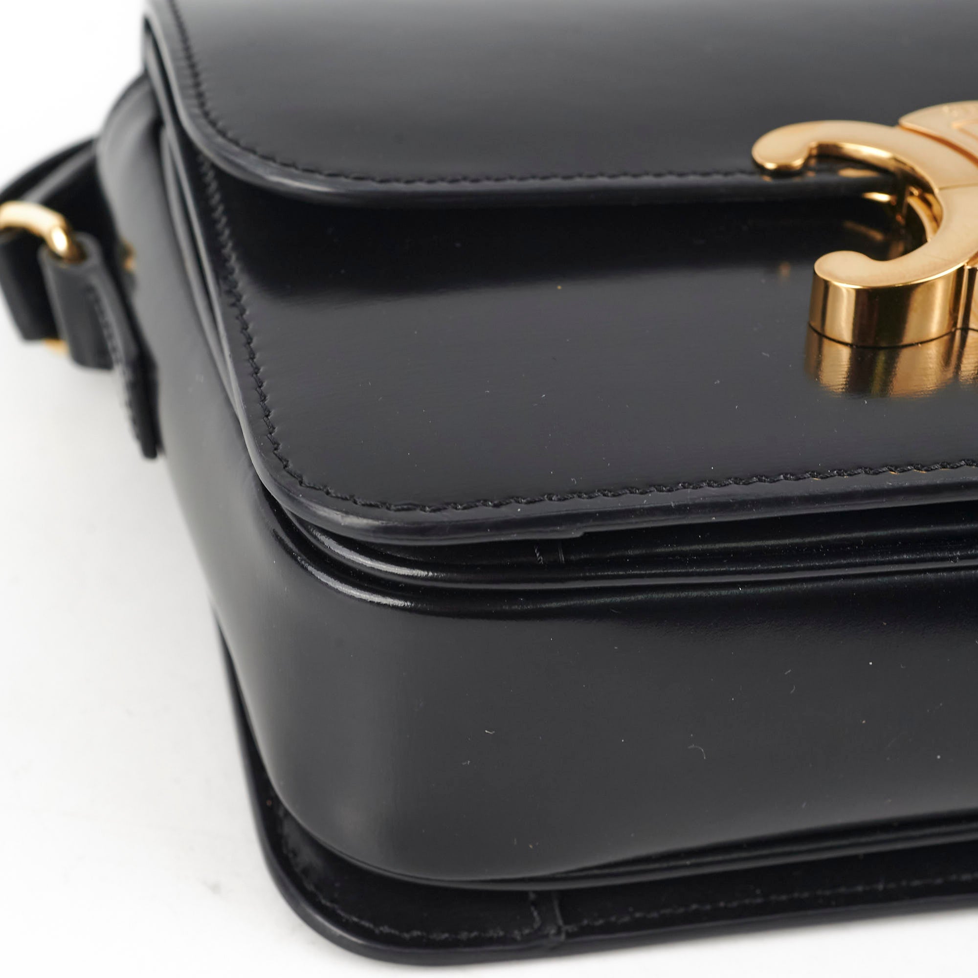 Celine Teen Triomphe Shoulder Bag in Black | Genuine Leather Crossbody Purse for Women | Perfect for Date Night, Office & Everyday Use