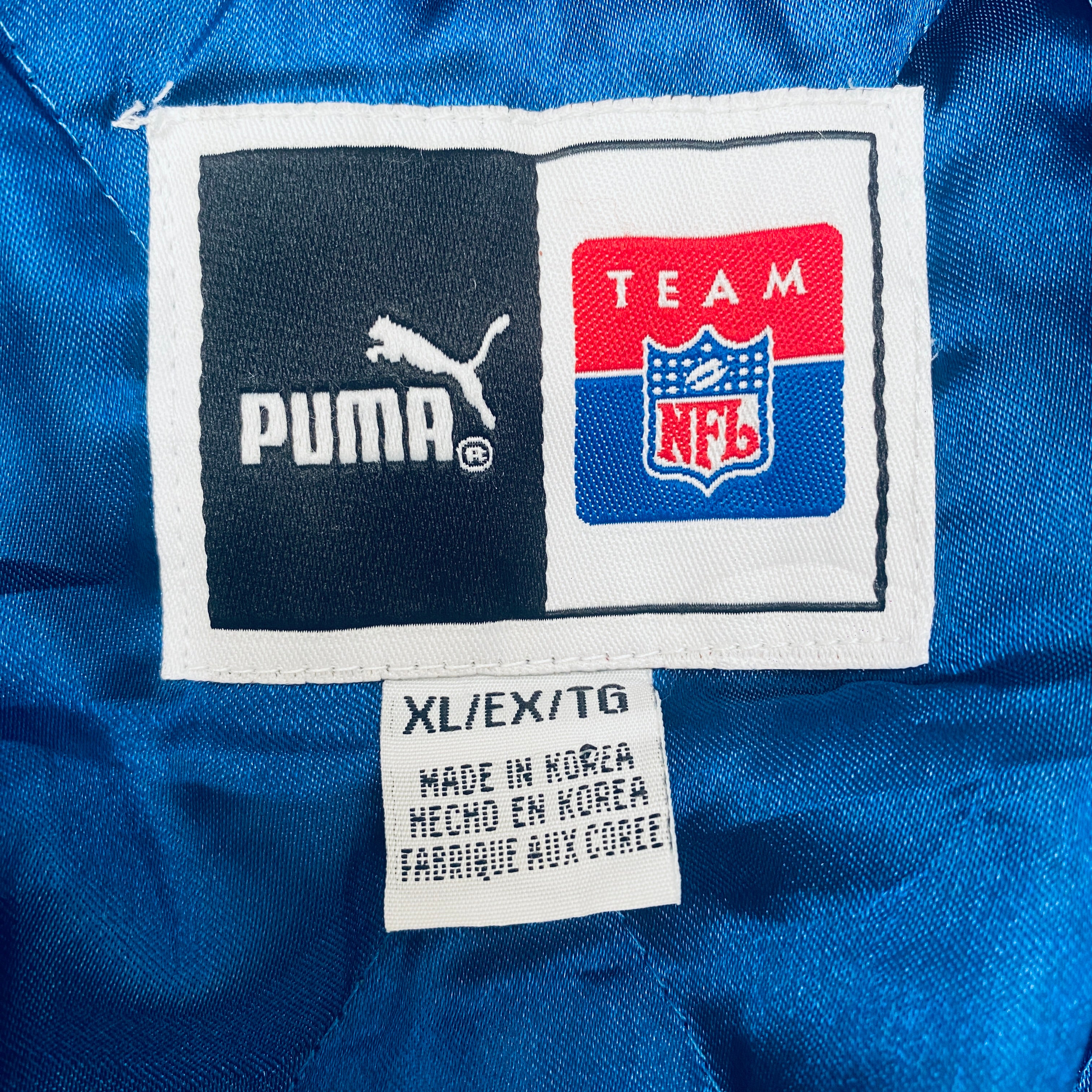 Seattle Seahawks 1990s Vintage Puma Leather Sleeve Wool Varsity Jacket XL - Retro Football Fan Gear for Game Day & Casual Wear