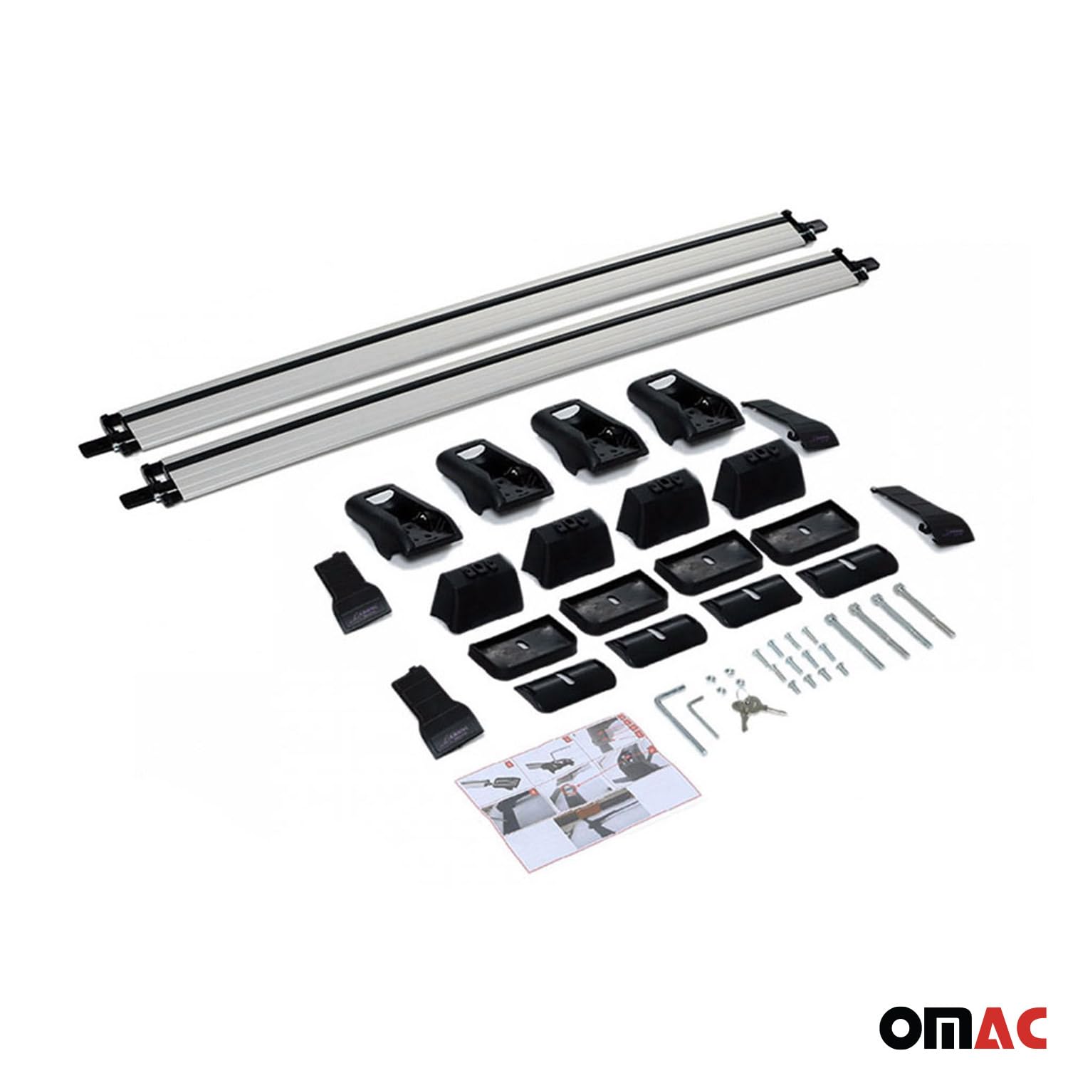 OMAC Aluminum Roof Rack Cross Bars for Mazda 6 2009-2021 Sedan - 2-Piece Anti-Theft Cargo Carrier for Kayak, Canoe, Surfboard, Ski, Snowboard & Camping Gear - Perfect for Road Trips & Outdoor Adventures