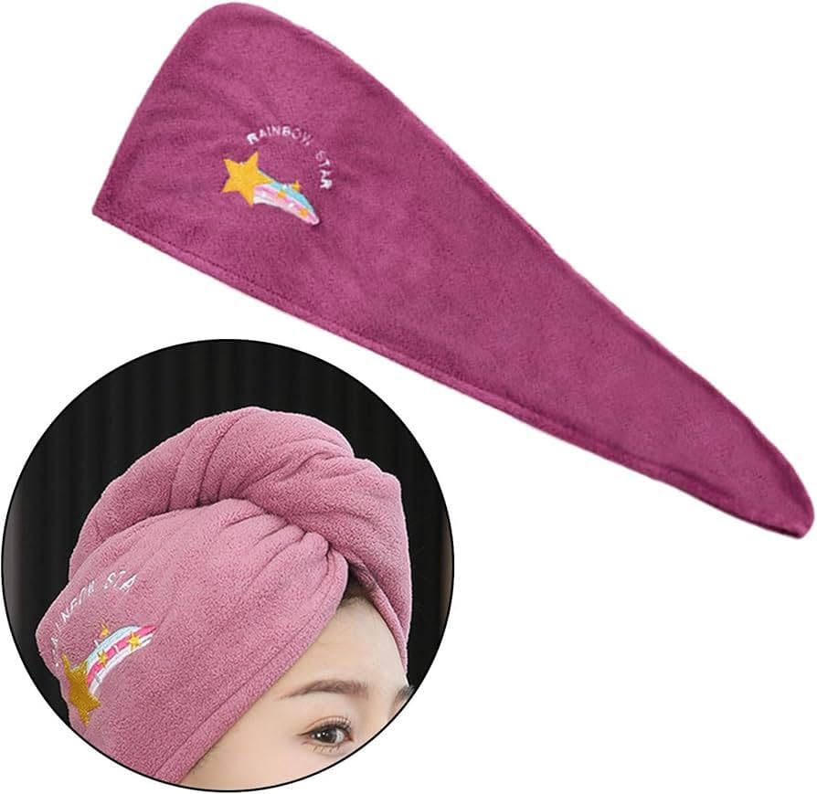 Super Absorbent Microfiber Hair Towel Wrap for Women - Quick Dry, Lightweight & Soft Hair Turban for Wet Hair (Cherry Red) - Perfect for Post-Shower, Swimming, and Salon Styling