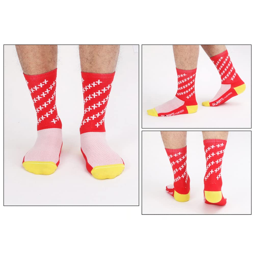 Cycling Socks for Men & Women - Breathable Bike Riding Socks for MTB, BMX, XC - Athletic Ankle Socks in Black, White, Blue, Green, Red - Perfect for Road Cycling, Mountain Biking & Indoor Training