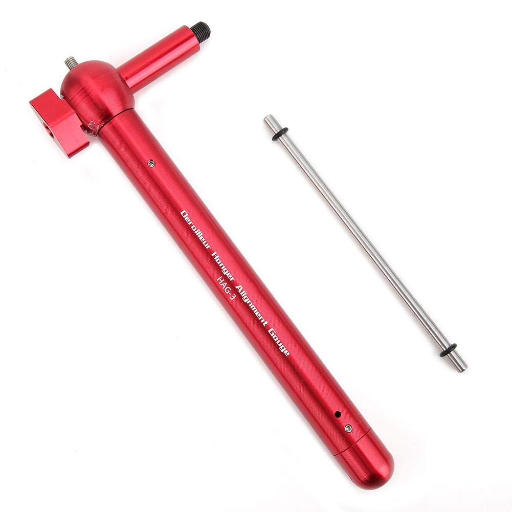 Derailleur Hanger Alignment Gauge Tool for Road & Mountain Bikes - Compact Bike Hanger Alignment Tool for MTB, Road Bicycles - Perfect for Outdoor Cycling & Mountain Biking (Red)