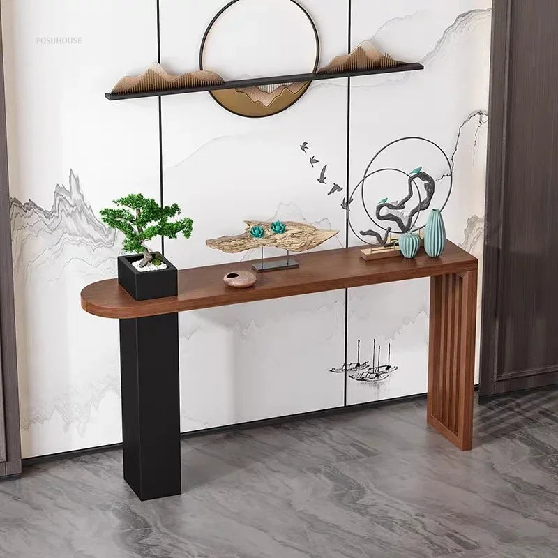 Long Narrow Hallway Solid Wood Console Table - Rustic Entryway Sofa Table for Small Spaces - Perfect for Apartments, Hallways & Home Decor
