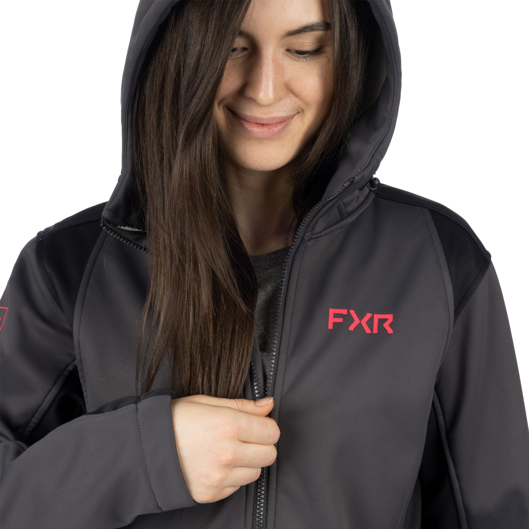 FXR Women's Pulse Softshell Jacket 2025 - Windproof & Water-Resistant Winter Jacket (Asphalt/Razz, 3X-Large) - Perfect for Skiing, Snowboarding & Outdoor Adventures