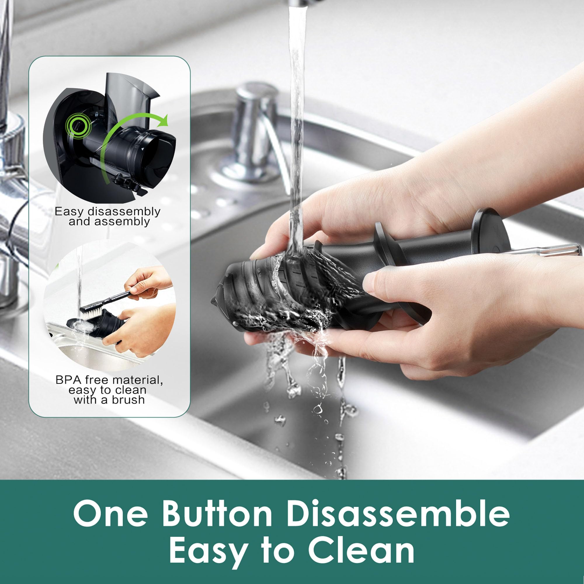 Premium Cold Press Juicer - Slow Masticating Juicer Machine for Fruits & Vegetables with 3