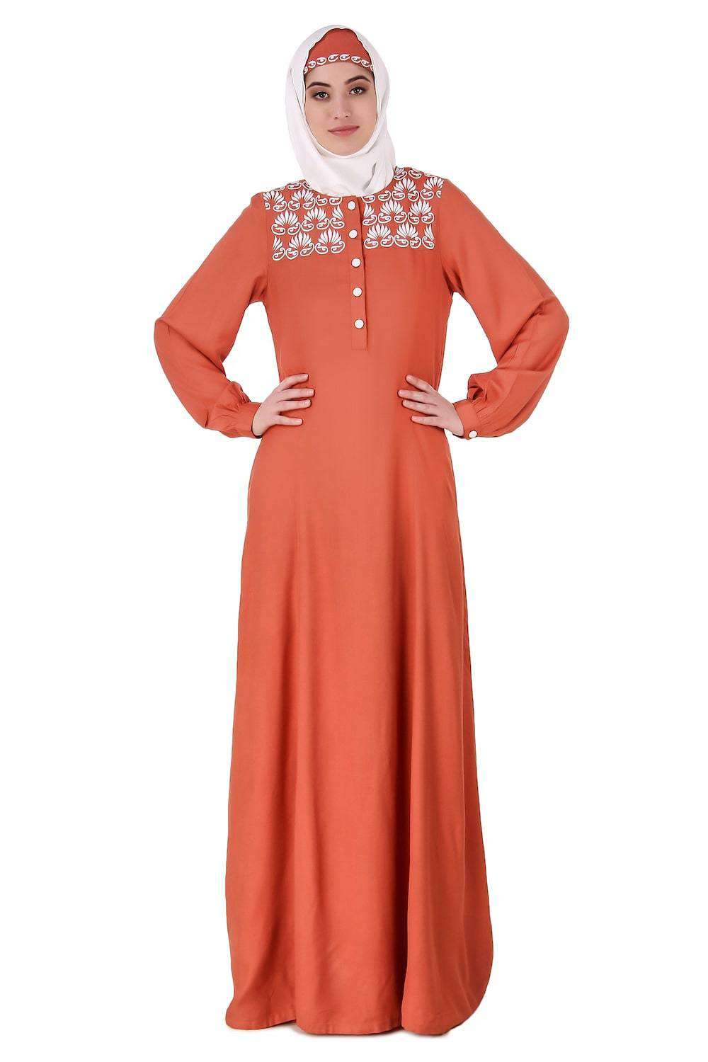 Embellished Yoke Formal Abaya Dress for Women - Elegant Islamic Prayer Gown - Perfect for Eid, Weddings & Special Occasions