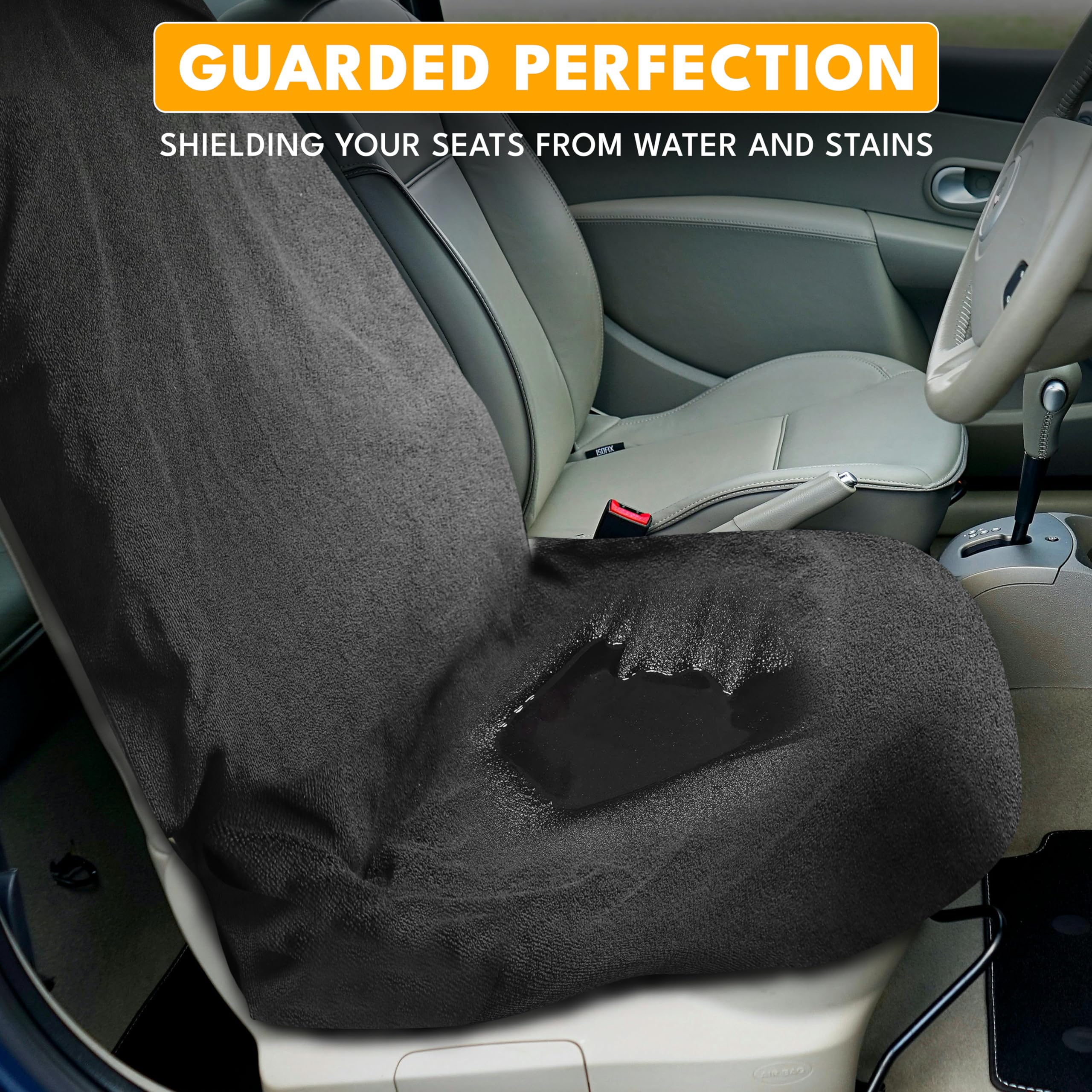 EcoNour Sweat Absorbing Car Seat Cover with Shoulder Pad | Washable & Waterproof Universal Seat Protector for Cars, Trucks, Vans & SUVs | Prevents Sweat, Food & Dirt Stains | Perfect for Gym, Swimming & Workout Sessions | Ideal for Commuting, Road Trips & Outdoor Activities