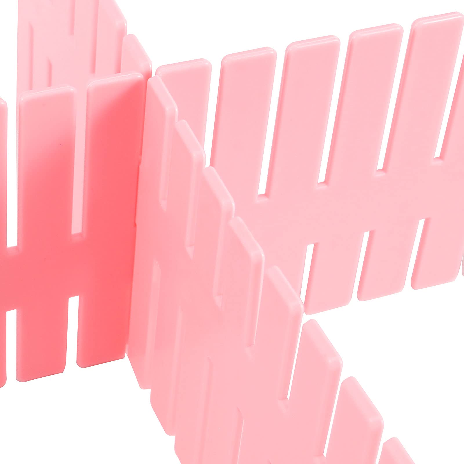 ZOENHOU 60-Pack Pink Drawer Dividers - Adjustable Plastic Organizers for Makeup, Kitchen & Office (12.6 x 2.76 Inch)