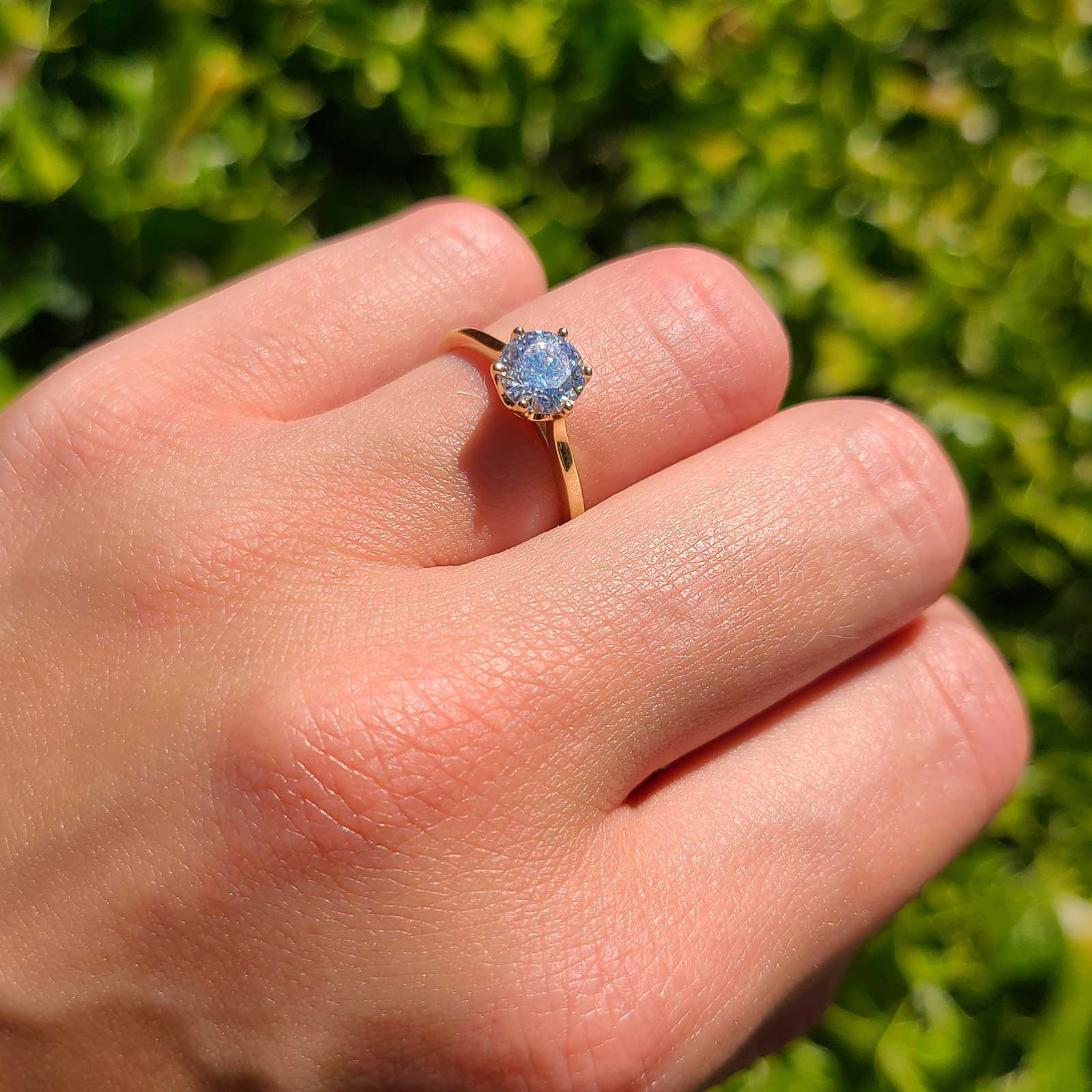 14K Gold Round Solitaire Cubic Zirconia Engagement Ring for Women - Classic Wedding Band, Promise Ring, Anniversary Gift Idea for Her - Perfect for Proposals, Valentine's Day & Special Occasions
