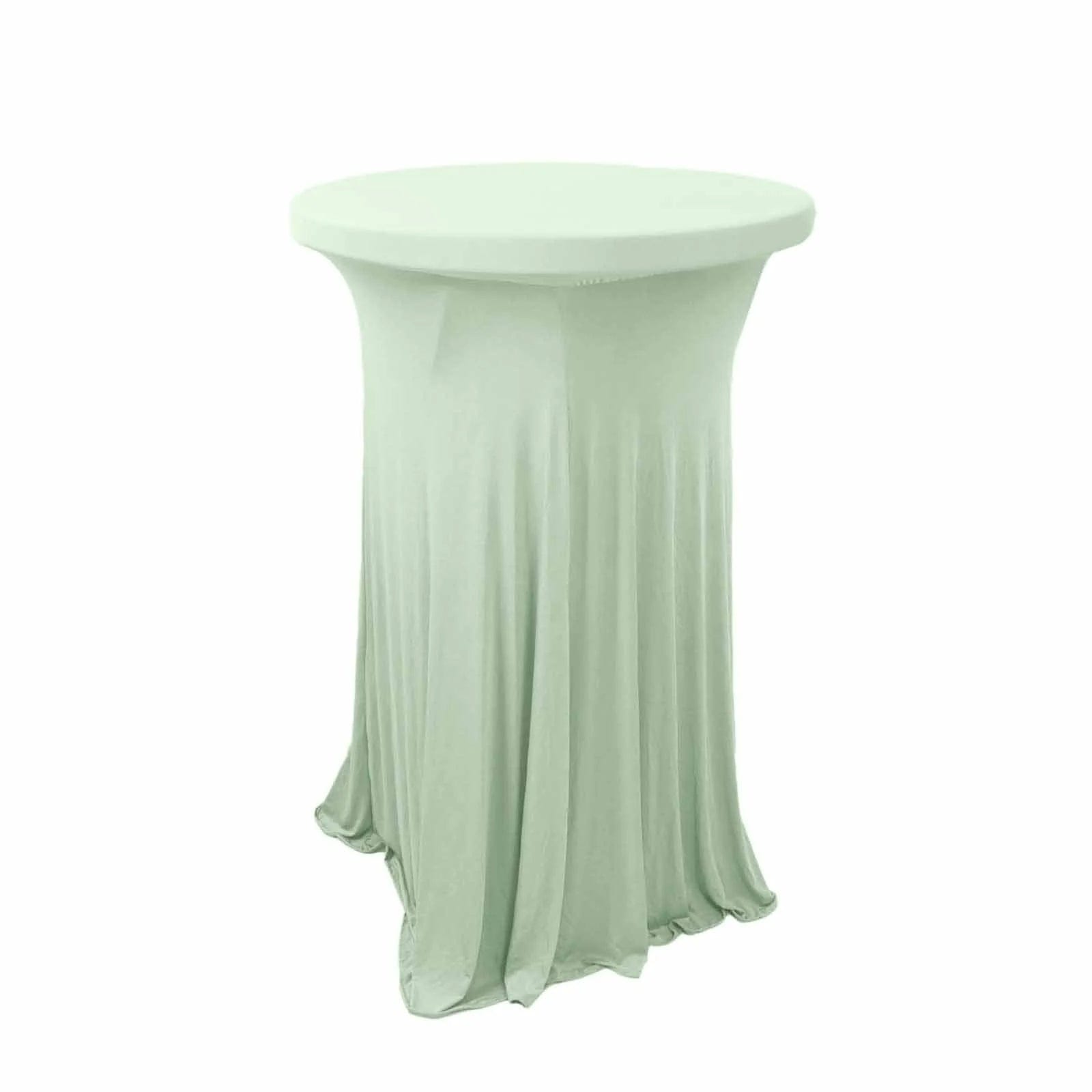 Natural Wavy Spandex Cocktail Table Cover - Stretchable Tablecloth for Party Decor, Wedding Reception & Home Dining