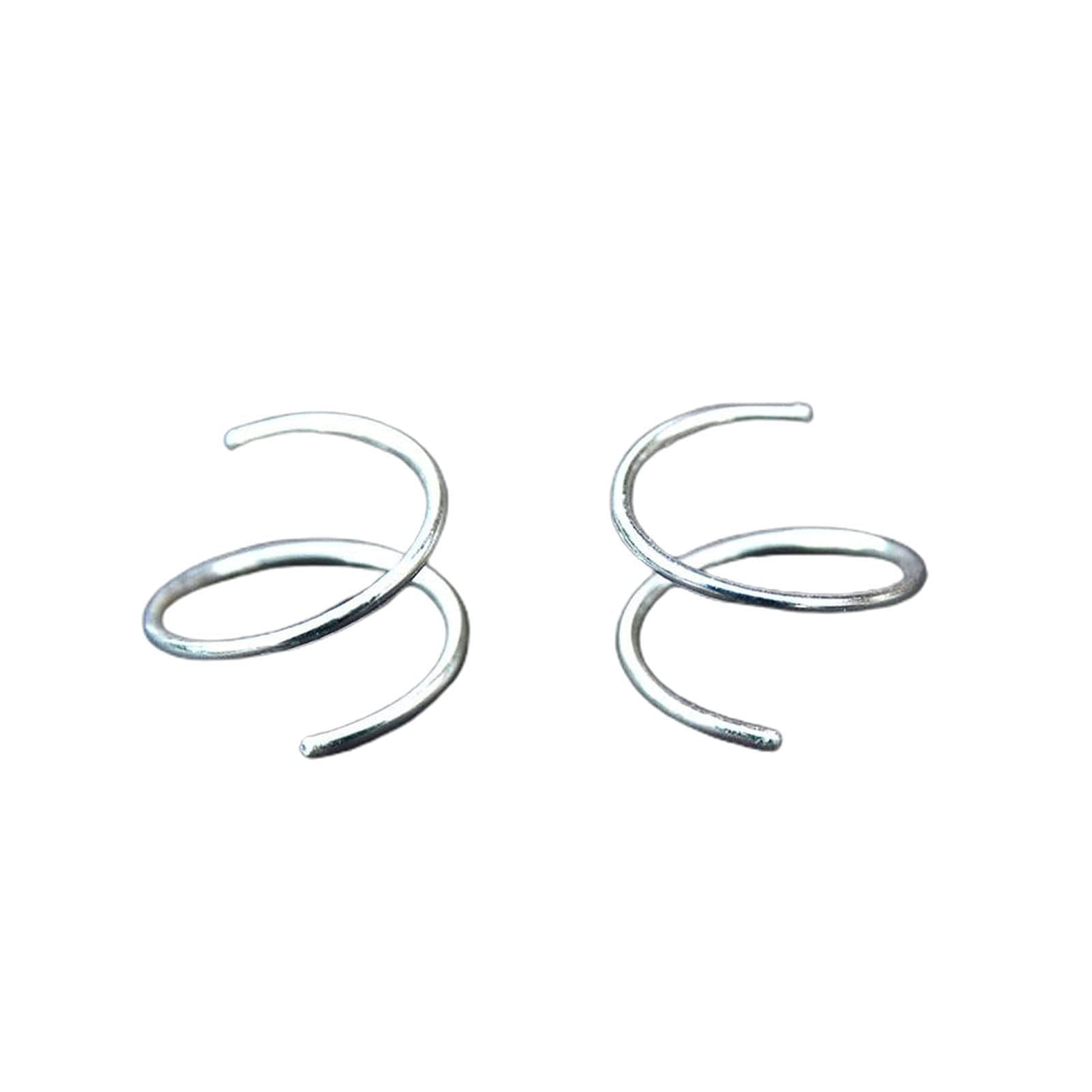 Spiral Polished Earrings for Women - 1 Pair Solid Color Ear Buckle Rings, Hypoallergenic Piercing Jewelry for Party, Wedding & Everyday Wear