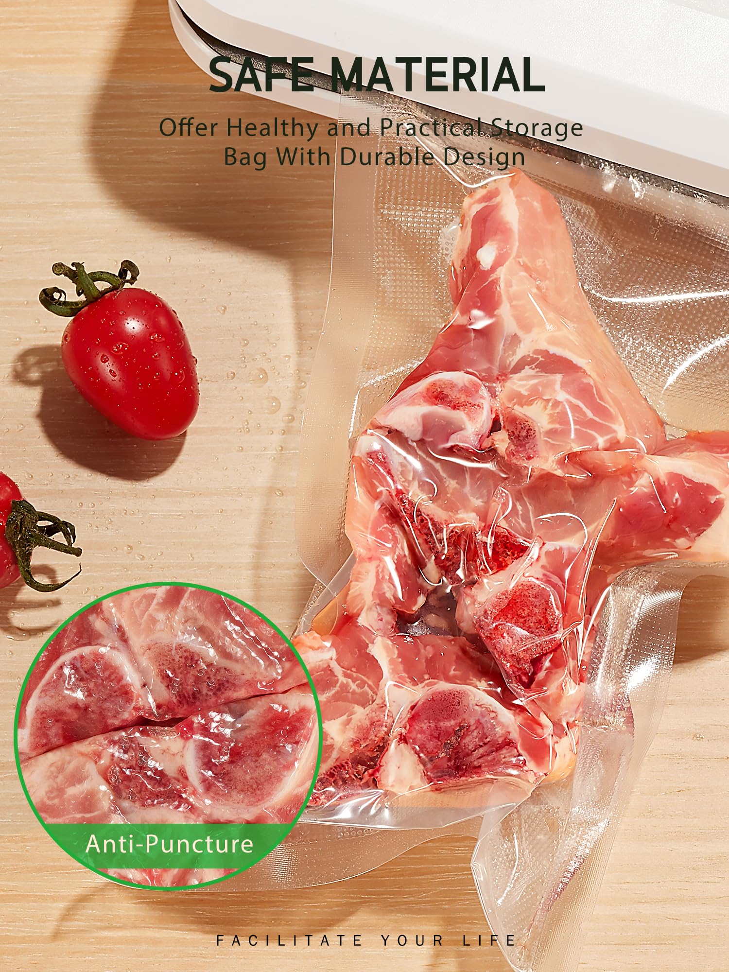100 Count Heavy Duty Vacuum Sealer Bags 11x16 Inch - BPA Free Commercial Grade Precut Food Storage Bags for Seal a Meal, Sous Vide, Meal Prep & Long-Term Food Preservation | Ideal for Freezer, Pantry Organization & Kitchen Storage