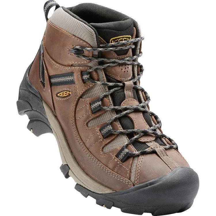 KEEN TARGHEE II MID WP Men's Hiking Boots - Waterproof & Durable for Outdoor Adventures (Shitake/Brindle) - Perfect for Trail Hiking, Camping & Mountain Climbing
