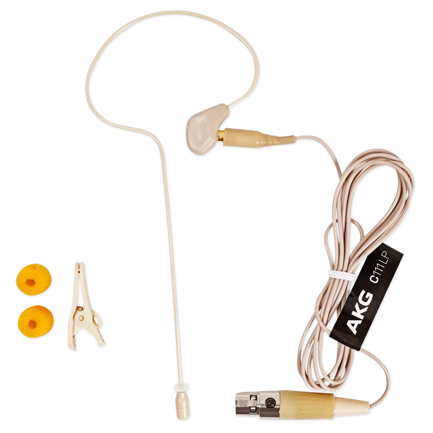 AKG C111 LP Ear-Hook Microphone Headset - Professional Clip-on Mic for Church Sermons, Public Speaking, Podcasting & Live Performances