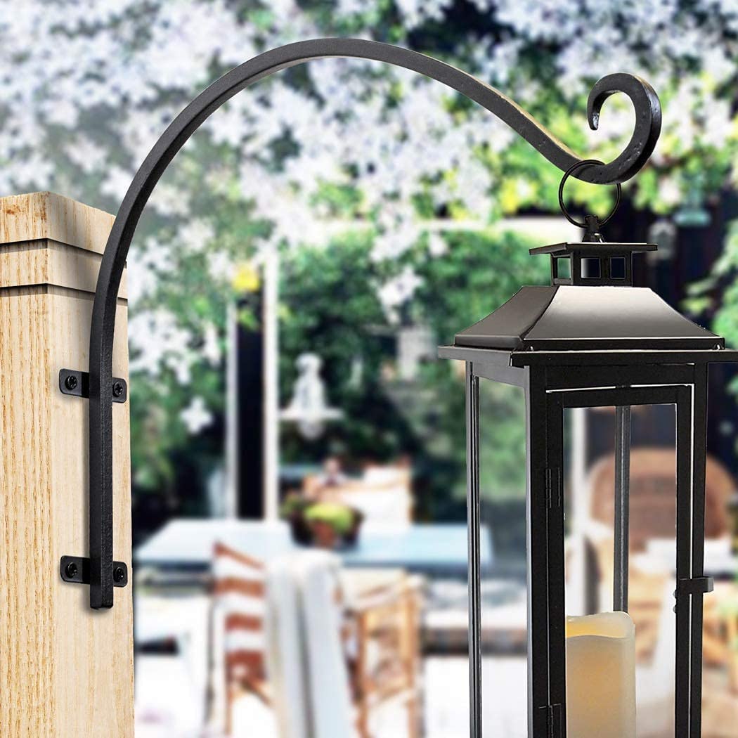 2 Pack Heavy Duty Outdoor Bird Feeder Brackets - 16 Inch Metal Wall Hooks for Hanging Planters, Flower Baskets & Bird Feeders - Perfect for Garden, Patio & Balcony Decor