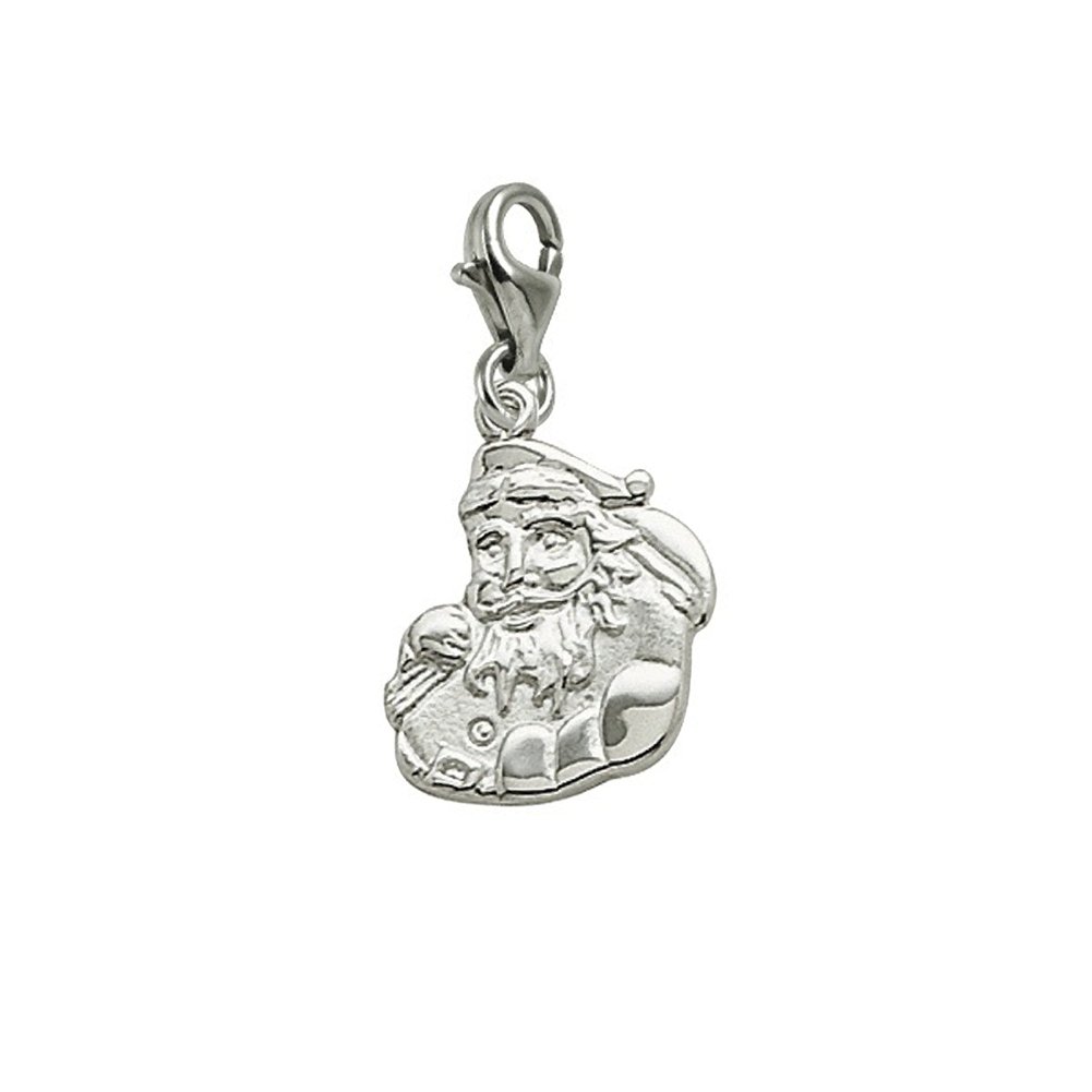Santa Charm with Lobster Claw Clasp - Christmas Jewelry Charms for Bracelets & Necklaces - Perfect for Holiday Gifts & DIY Jewelry Making
