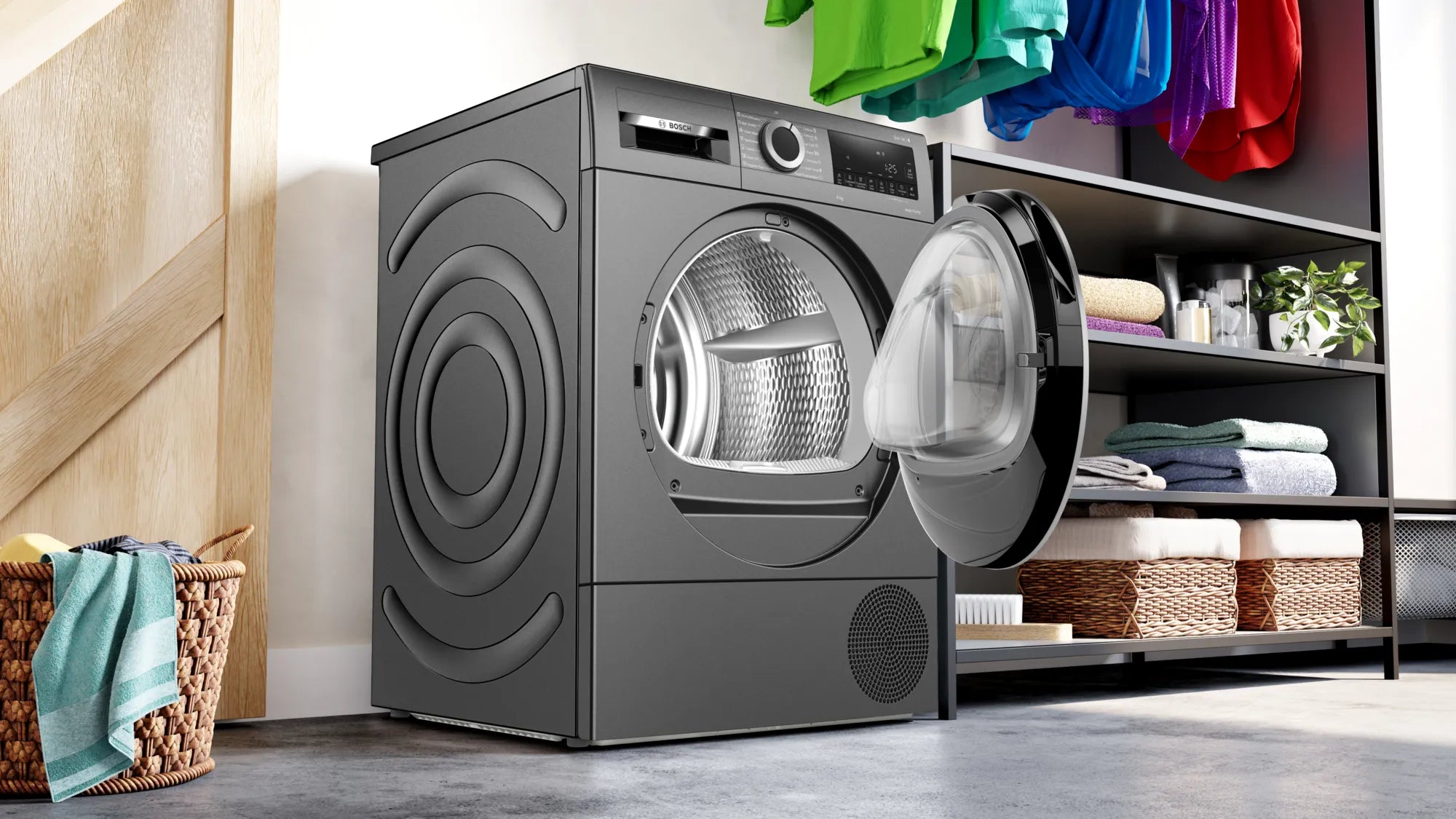 Bosch Series 6 8kg Heat Pump Dryer - Energy Efficient, Quiet, Dark Grey (WQG235DRAU) - Perfect for Small Families & Apartments