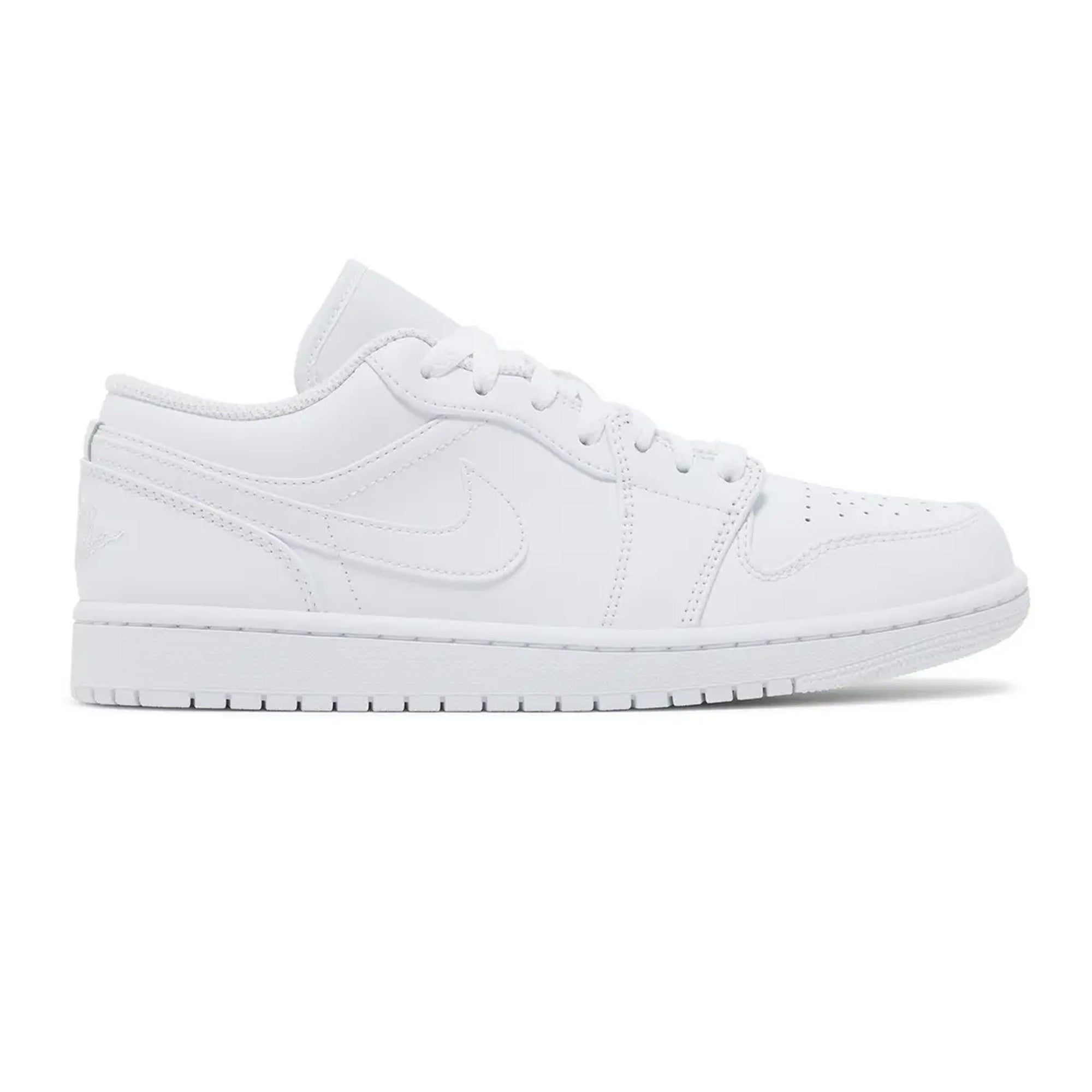 Air Jordan 1 Low 'Triple White' Women's Sneakers (2021) - White Leather Casual Shoes for Women - Perfect for Streetwear, Gym & Everyday Fashion