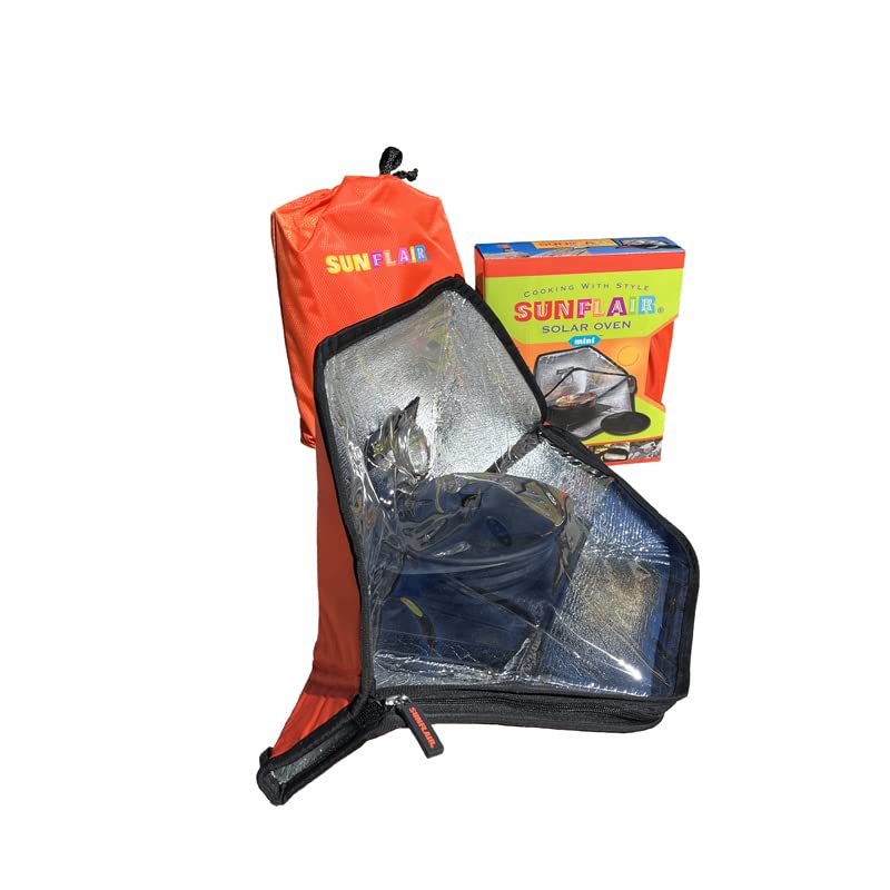 Portable Mini Solar Oven - Compact & Lightweight Outdoor Cooking Stove for Camping, Hiking, Picnics & Emergency Preparedness (Orange)