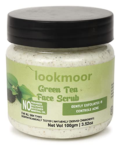 Organic Green Tea Face Scrub for Acne & Blackheads - Exfoliating Facial Cleanser for Glowing Skin - Perfect for Daily Skincare Routine & Spa Days