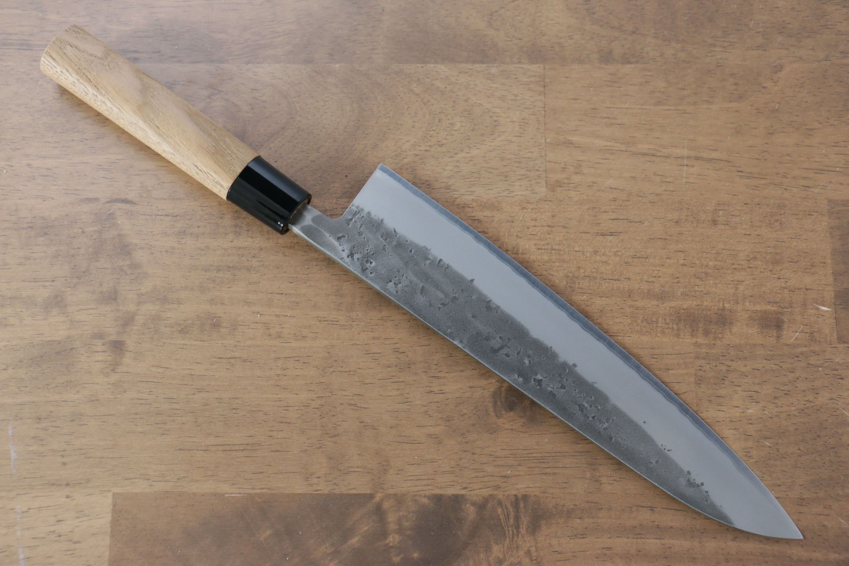Premium Seisuke Blue Steel No.2 Nashiji Gyuto Japanese Chef Knife 240mm with Chestnut Handle - Perfect for Sushi, Meat Cutting & Professional Kitchen Use