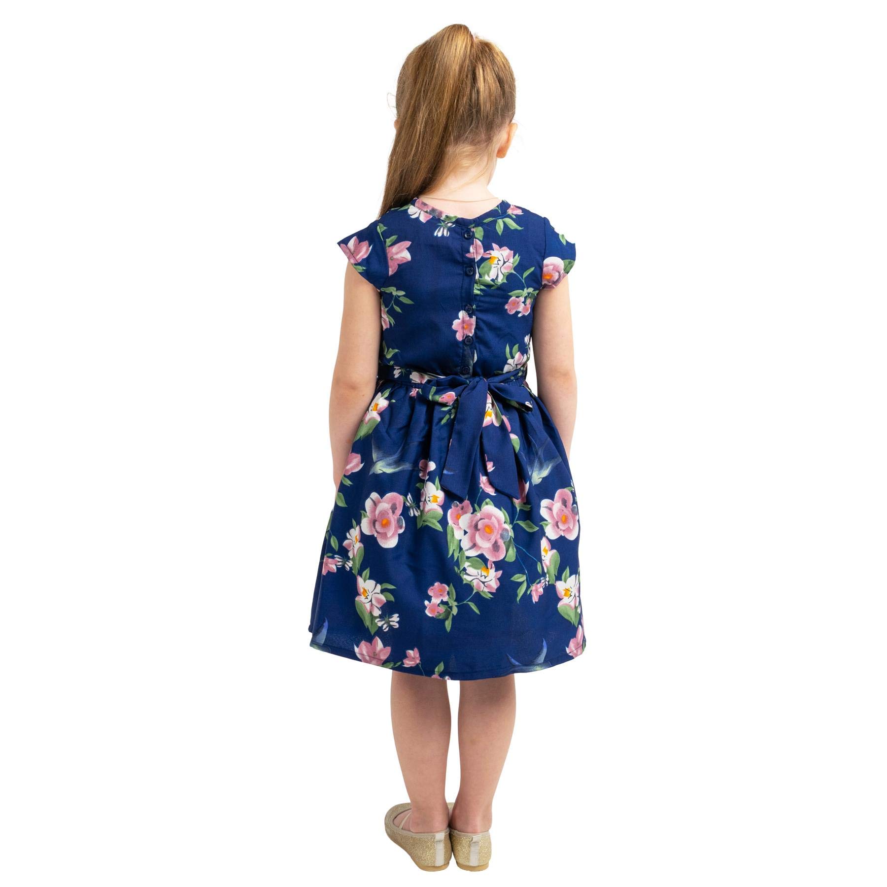Miss Lavish London Girl Casual Dress - Peter Pan Collar Sleeveless Summer Party Dress for Kids Ages 3-12 | Perfect for Birthday Parties, School Events & Family Outings