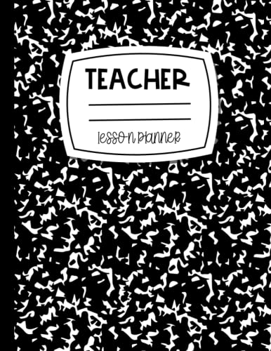 Dated Teacher Planner 2023-2024 - Weekly & Monthly Lesson Planner for Teachers with Academic Calendar (August-July) - Black Marbled Print Classroom Organizer - Perfect for Lesson Planning, Grade Tracking & Classroom Management