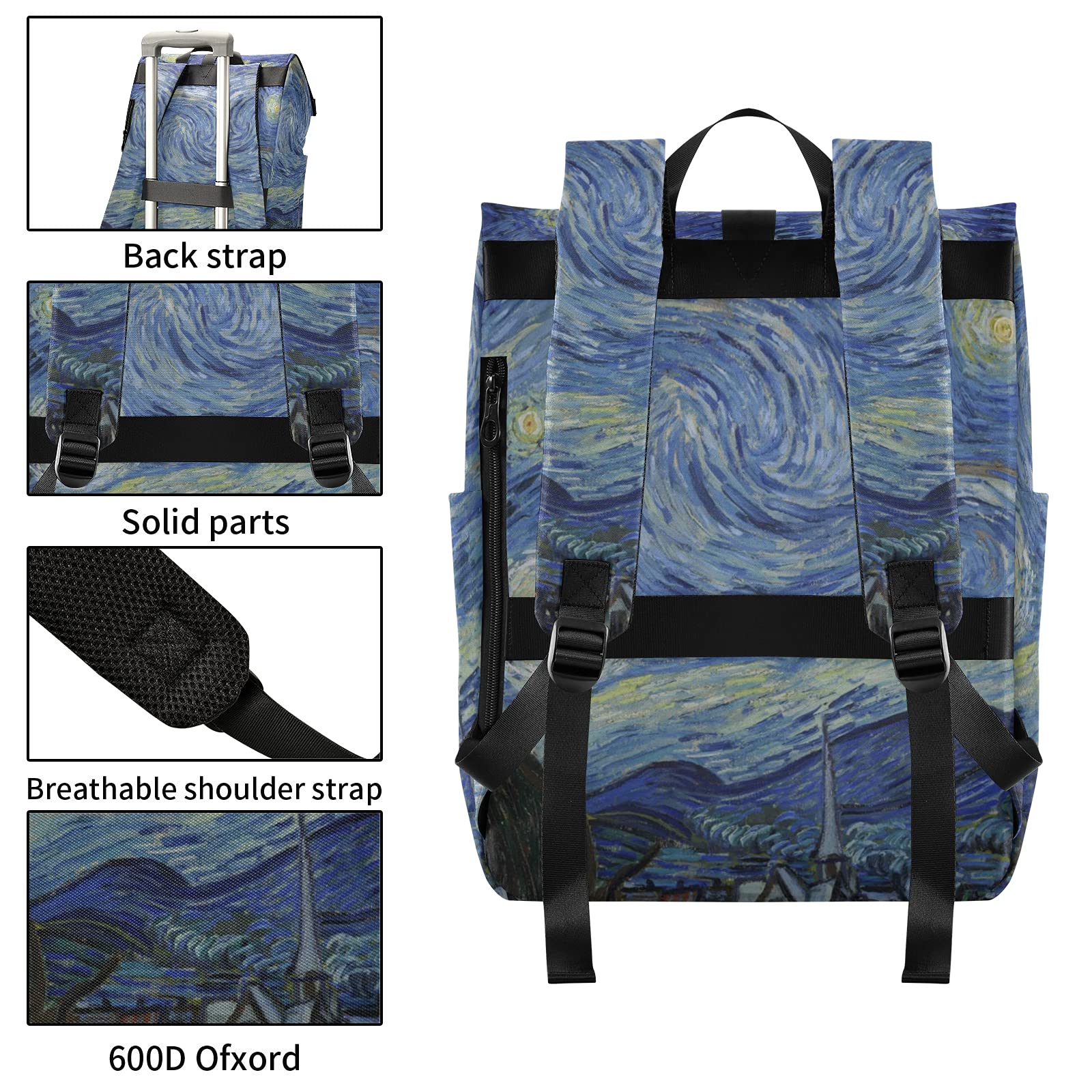 OREZI Large Roll Top Backpack for School, Travel & Work - Waterproof Laptop Backpack for Men, Women & Teens - Perfect for College, Commuting & Outdoor Adventures