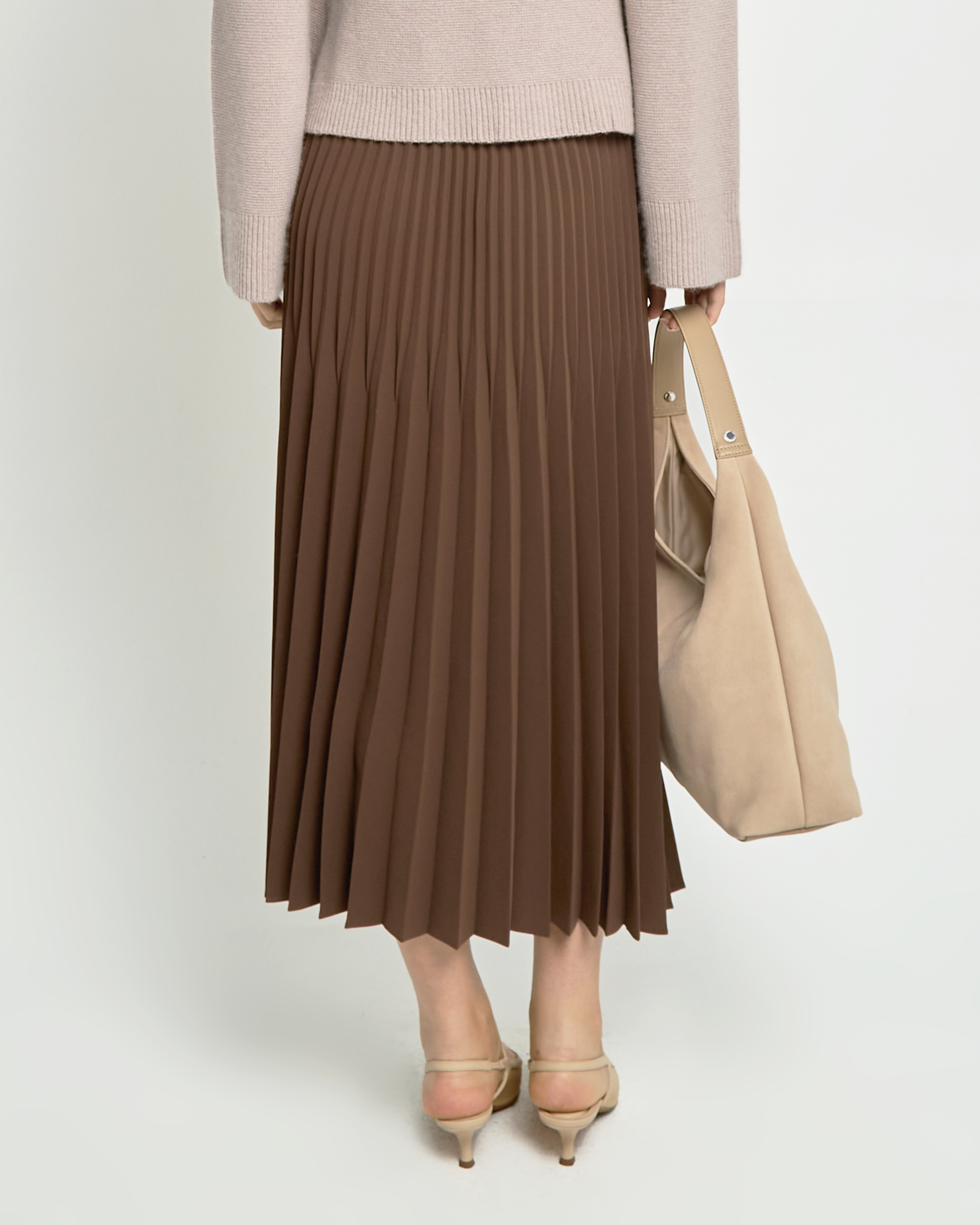 Eman Women's Coffee Color Skirt K24Wskl1037G - Stylish and Comfortable for Casual Wear, Office, and Outings
