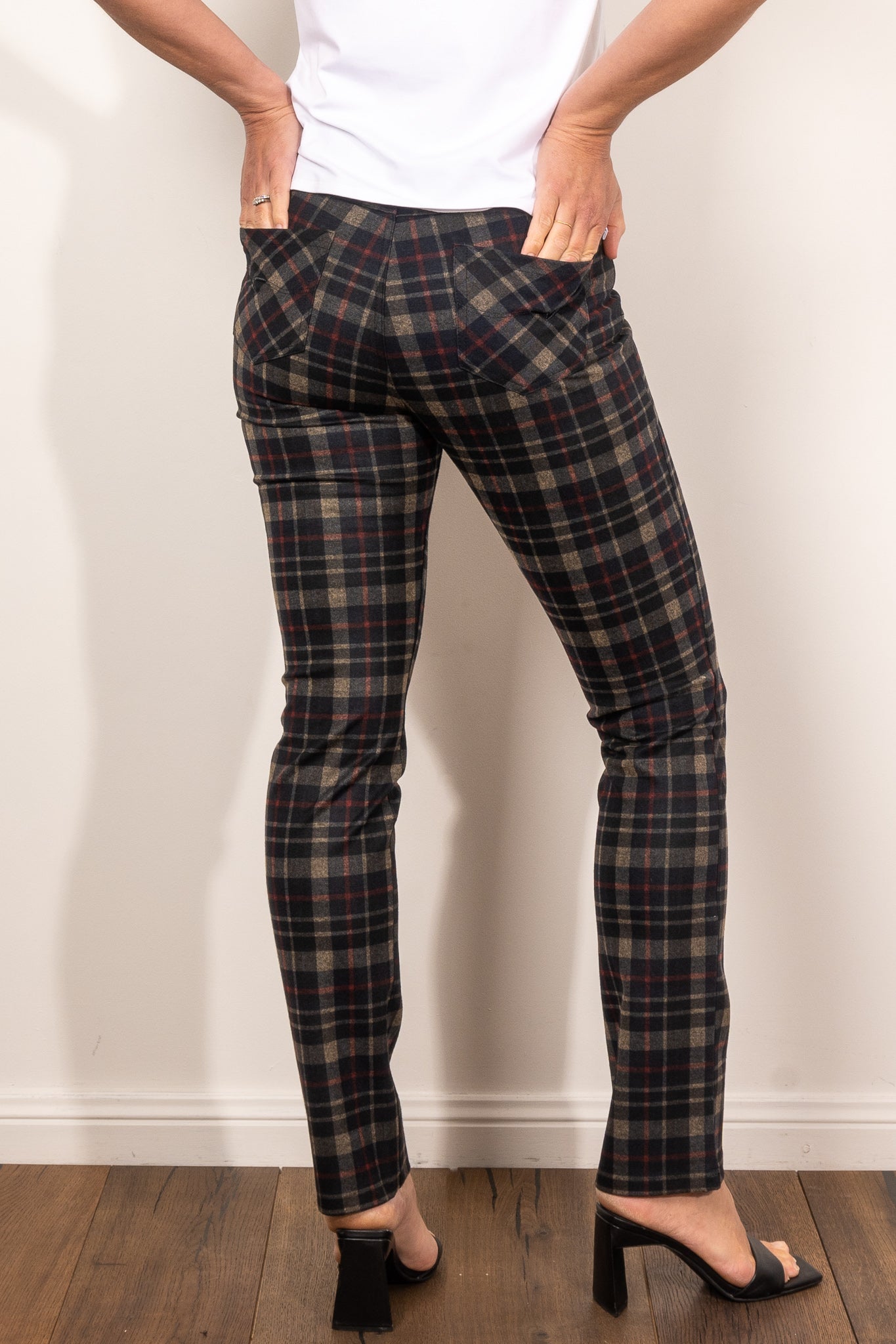 Vassalli Hyde Slim Leg Ponti Pants for Women - High Waisted Stretch Ponte Pants for Work, Office & Business Casual Wear