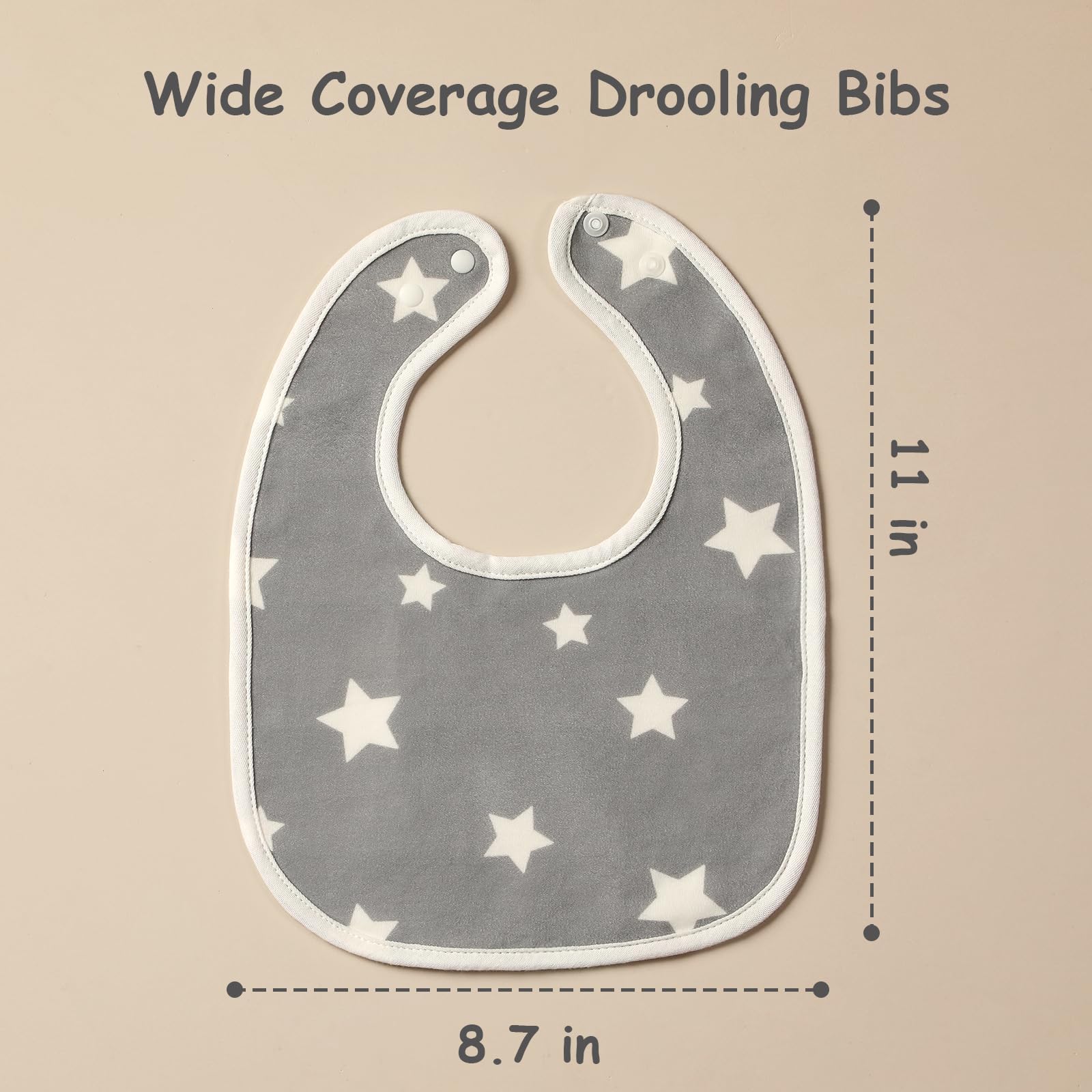 6 Pack Organic Baby Bibs for Boys & Girls - Soft Cotton Drool Bibs for Teething Infants - Perfect for Feeding, Mealtime & Messy Play