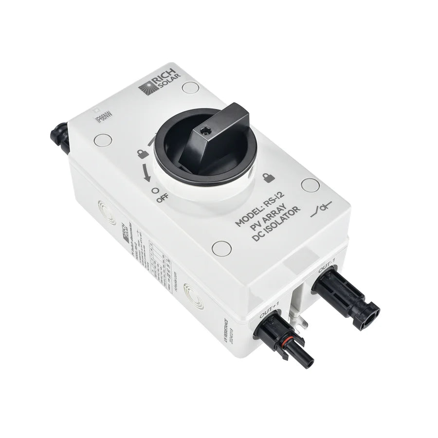 1500V 32A Solar PV DC Quick Disconnect Switch - 2 Pole 1 String RS i2 for Solar Panel Systems | Ideal for Residential & Commercial Solar Installations