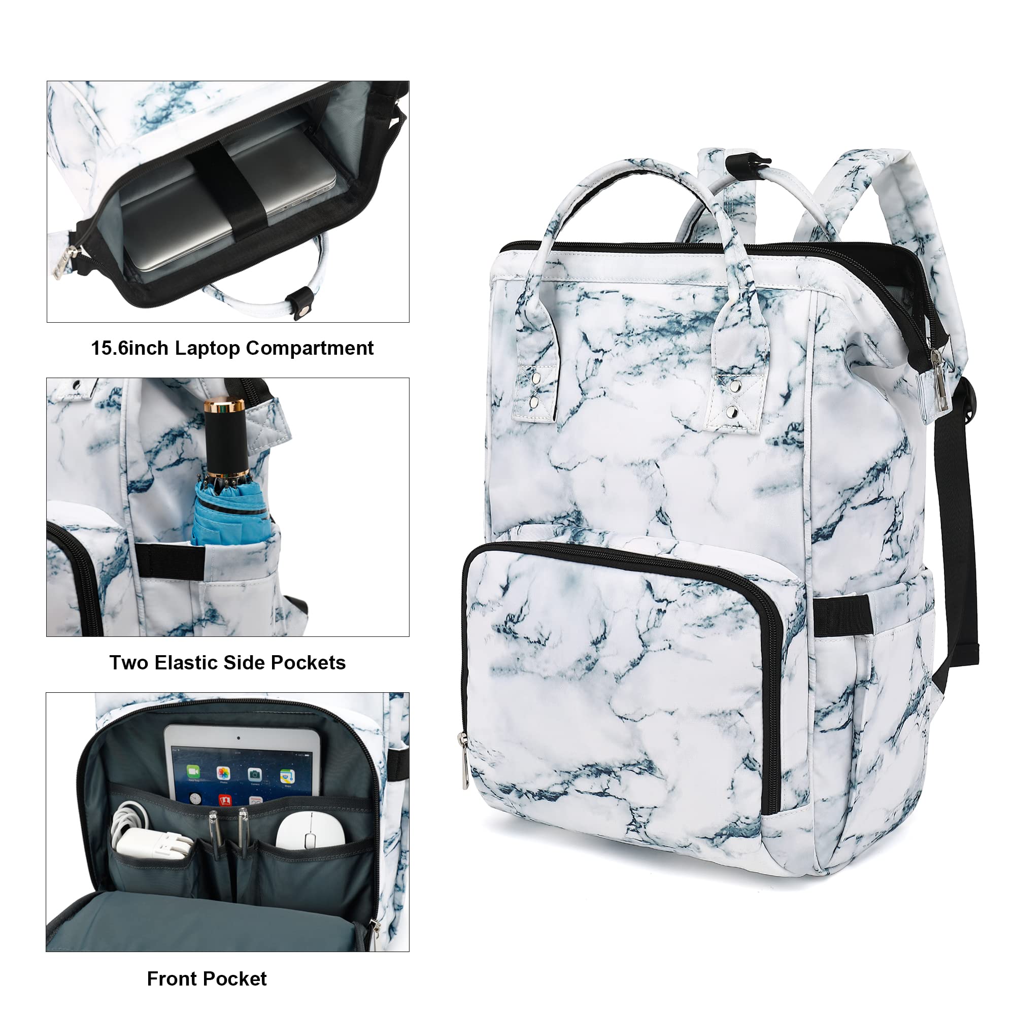 Marble Laptop Backpack 15.6