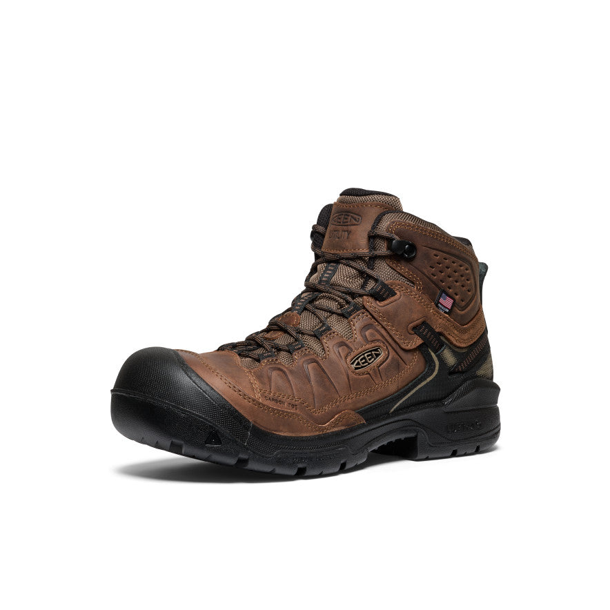Men's Targhee IV Waterproof Work Boots with Carbon Toe - Dark Earth/Black | Durable Safety Shoes for Construction, Hiking & Outdoor Work