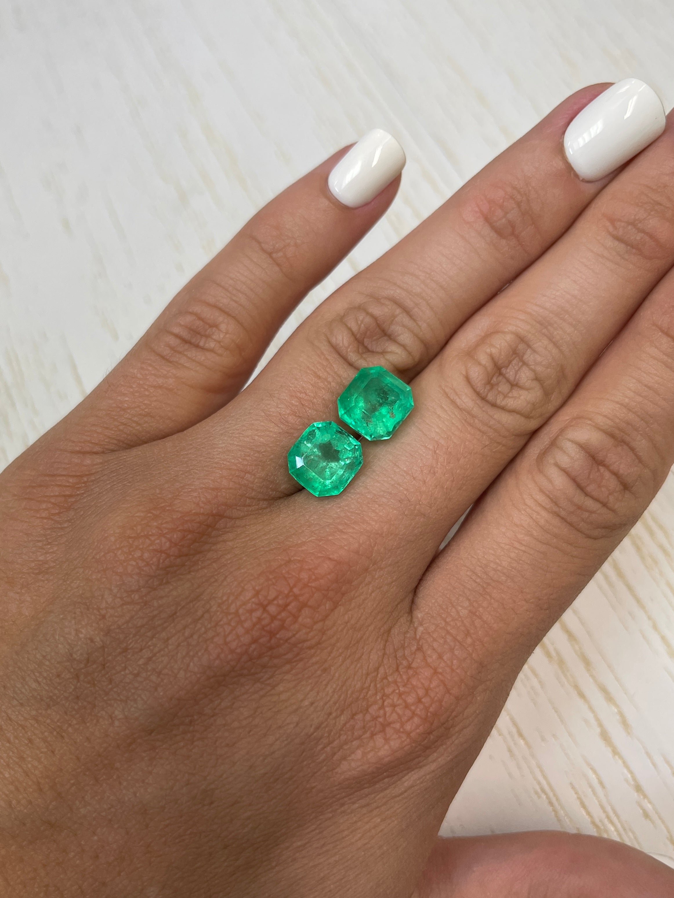 10.02tcw Matching Loose Colombian Emeralds - Asscher Cut 10x10mm Large Natural Gemstones for Jewelry Making, Engagement Rings & Luxury Gifts