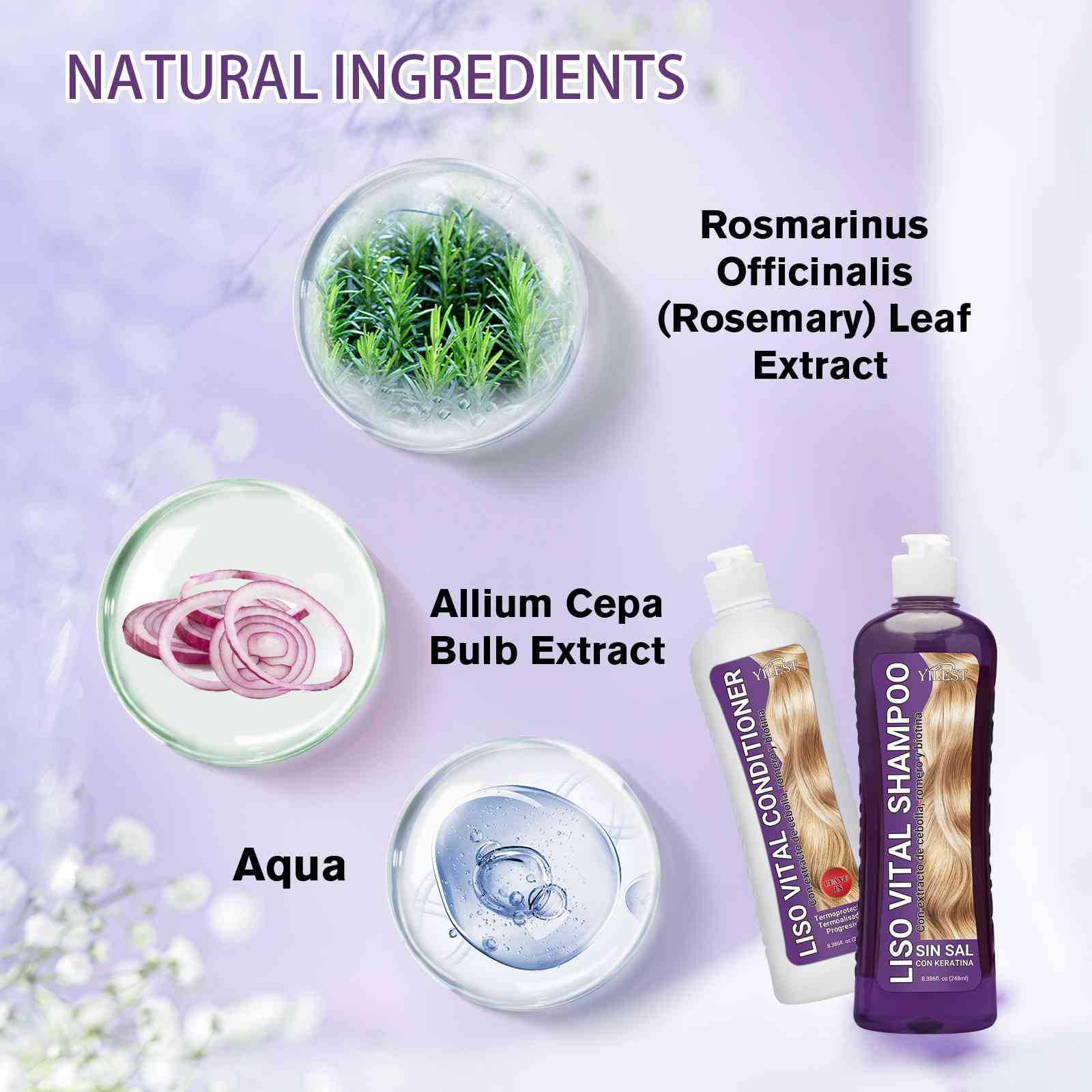 2-Pack Onion Biotin Rosemary Shampoo & Conditioner Set - Nourishes Hair Roots, Moisturizes Scalp for Shiny & Thick Hair (8.4oz x 4) - Perfect for Daily Hair Care & Damaged Hair Repair