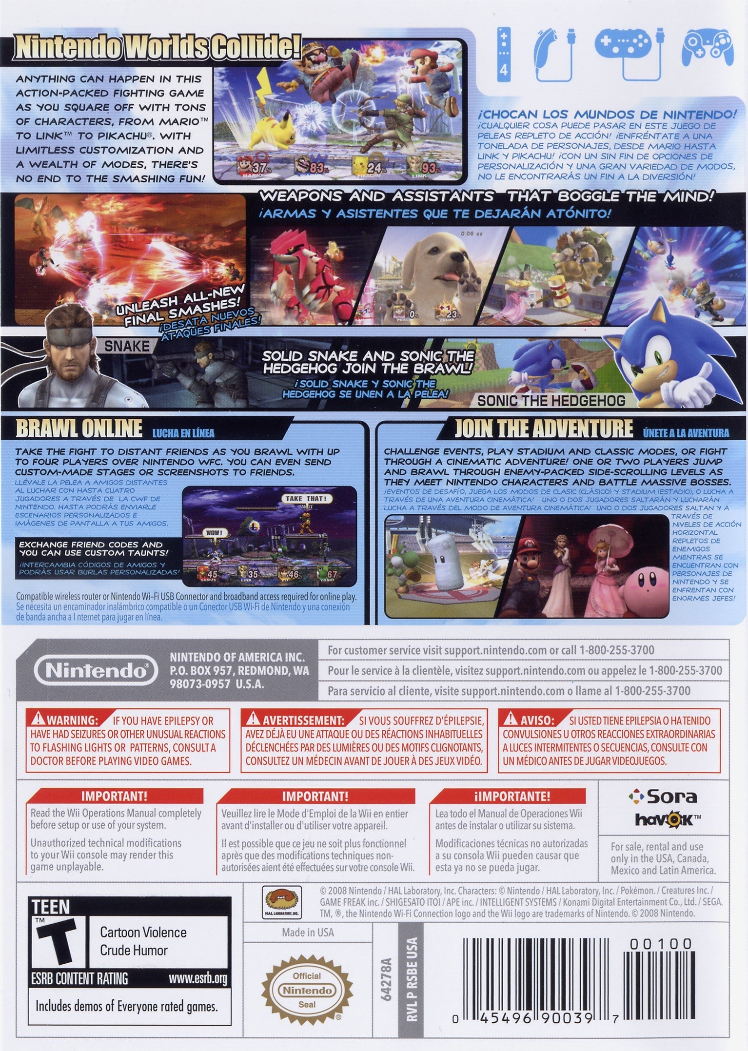 Super Smash Bros. Brawl - Nintendo Wii Fighting Game | Multiplayer Party Game for Friends & Family | Perfect for Game Nights & Birthday Parties