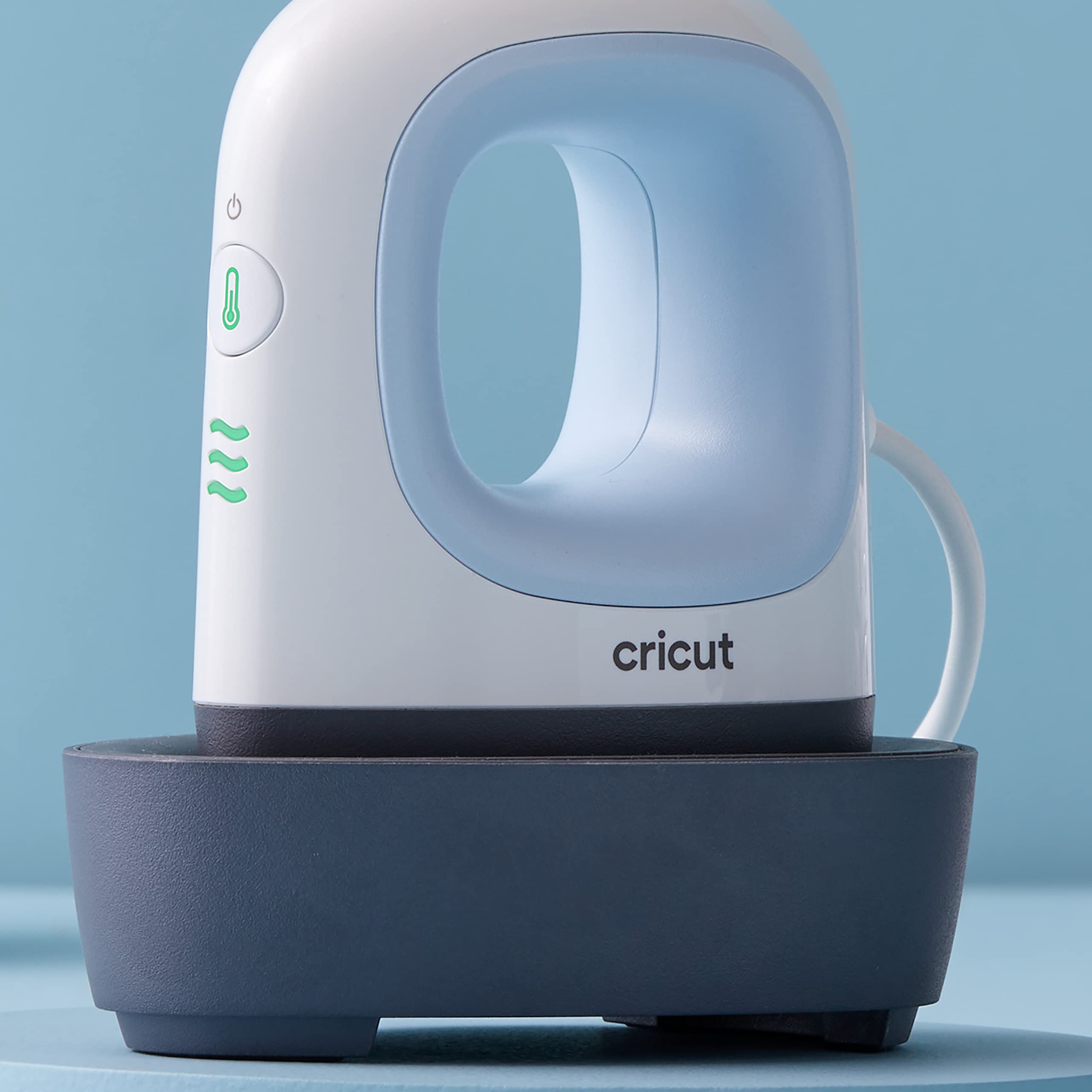 Cricut EasyPress Mini Heat Press Machine for Small Objects - 3 Heat Settings, Precision Tip, Ceramic Coated Plate for Shoes, Hats, Stuffed Animals | Compact & Lightweight Design in Zen Blue | Perfect for DIY Crafts, T-Shirt Printing & Home Projects