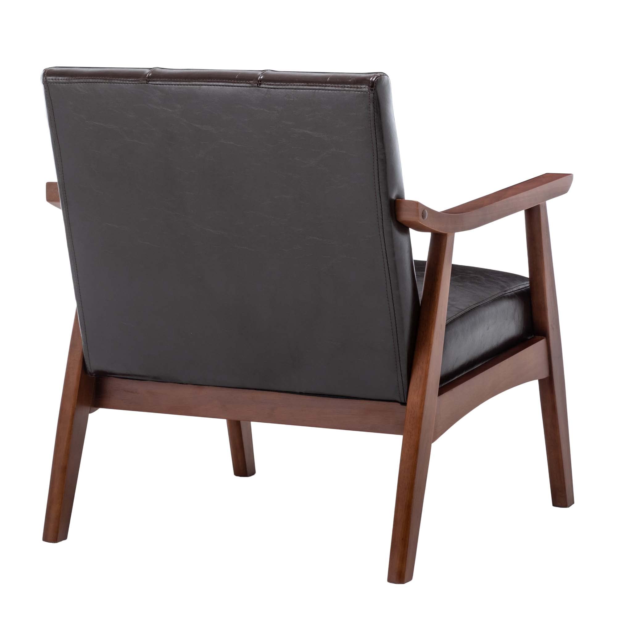 Convenience Concepts Take a Seat Natalie Accent Chair - Espresso Faux Leather Upholstered Living Room Chair for Home, Office & Lounge - Comfortable Modern Seating with Sturdy Frame