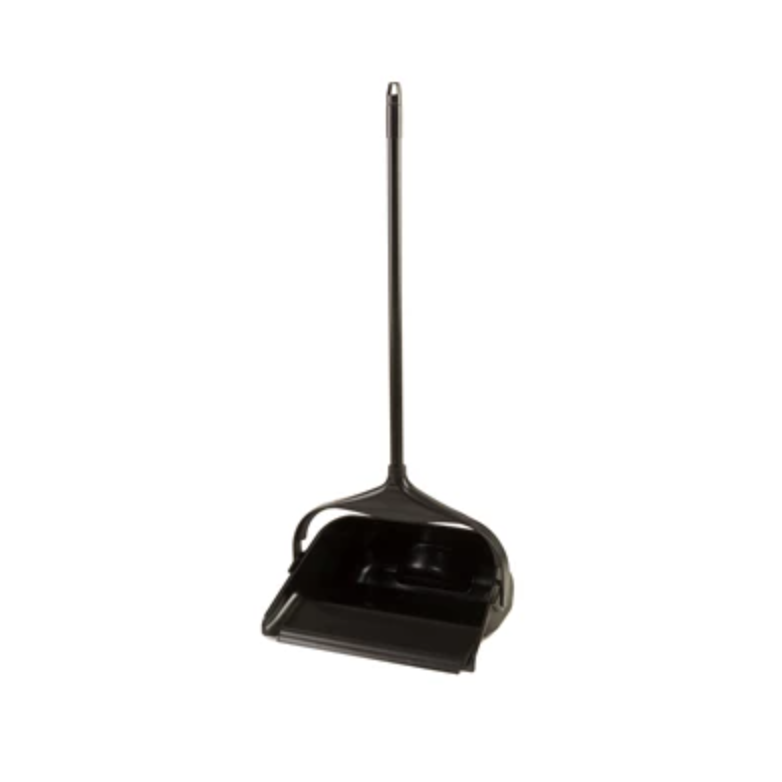 Rubbermaid Lobby Pro Upright Dust Pan with Long Handle - Heavy Duty Commercial Broom for Office, Home & Janitorial Use - Black Cleaning Tool for Floors & Hard Surfaces