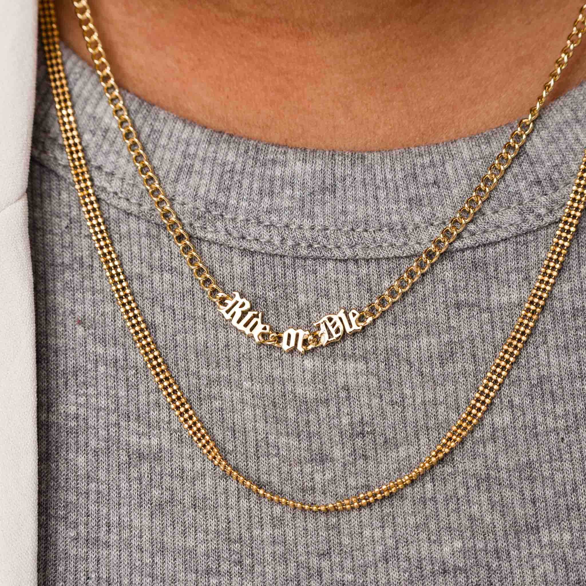 Ride or Die Chain Necklace - Trendy Unisex Silver Choker for Women & Men - Perfect for Layering, Gifts, and Everyday Wear