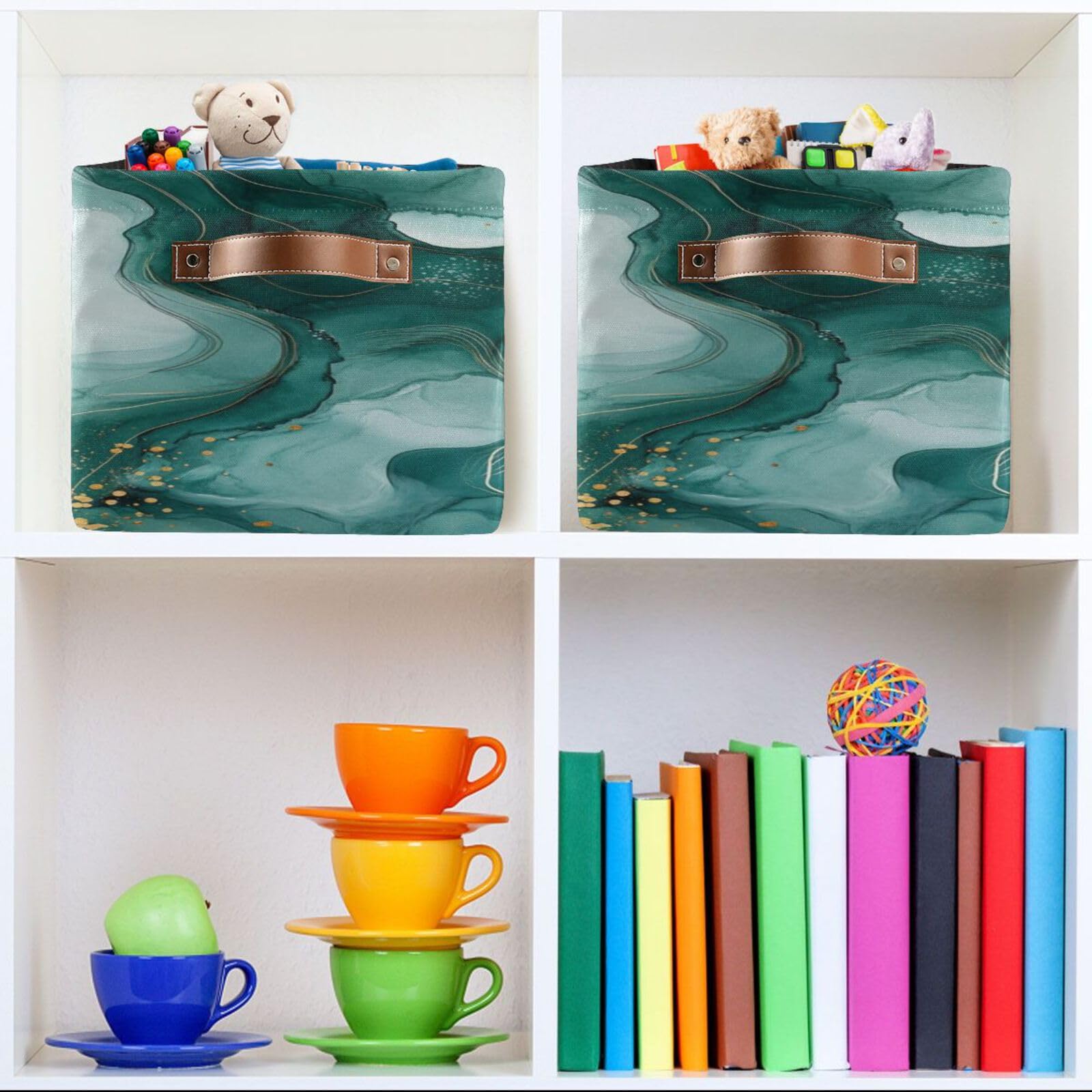Large Fabric Storage Bins with Handles - Collapsible Closet & Shelf Organizers for Clothes, Toys & Home