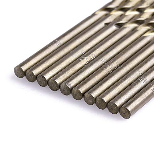 10Pcs M35 HSS-Co Cobalt Twist Drill Bits Set - 3.2mm Round Shank Spiral Drill Bits for Metal, Wood & Plastic - Perfect for DIY, Home Improvement & Professional Metalworking Projects