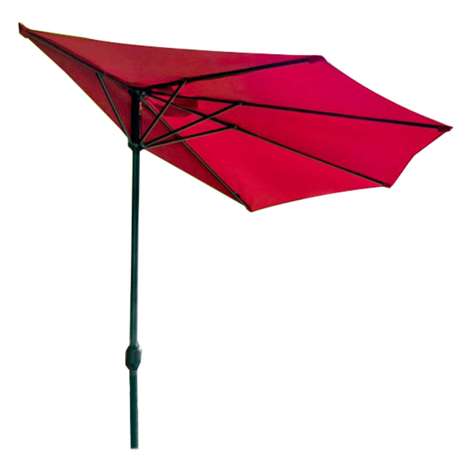 9.8 Ft Half Round Outdoor Patio Umbrella with Tilt & Crank - Sun Shade Canopy for Balcony, Garden, Door & Window - Perfect for Poolside, Deck & Outdoor Dining Areas