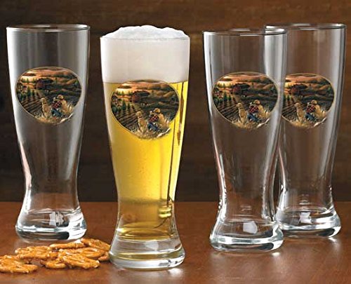 Terry Redlin Best Friends Hunter Pilsner Glasses – Premium Beer Drinking Glasses for Hunting Enthusiasts | Perfect for Outdoor Adventures, Man Cave Decor & Gift for Beer Lovers