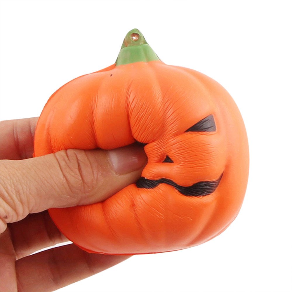 Halloween Soft Pumpkin Squishy Slow Rising Squeeze Toy - Cute Cartoon Phone Strap & Dog Toy - Fun Halloween Decorations for Home, Party, and Office (Set of 3)
