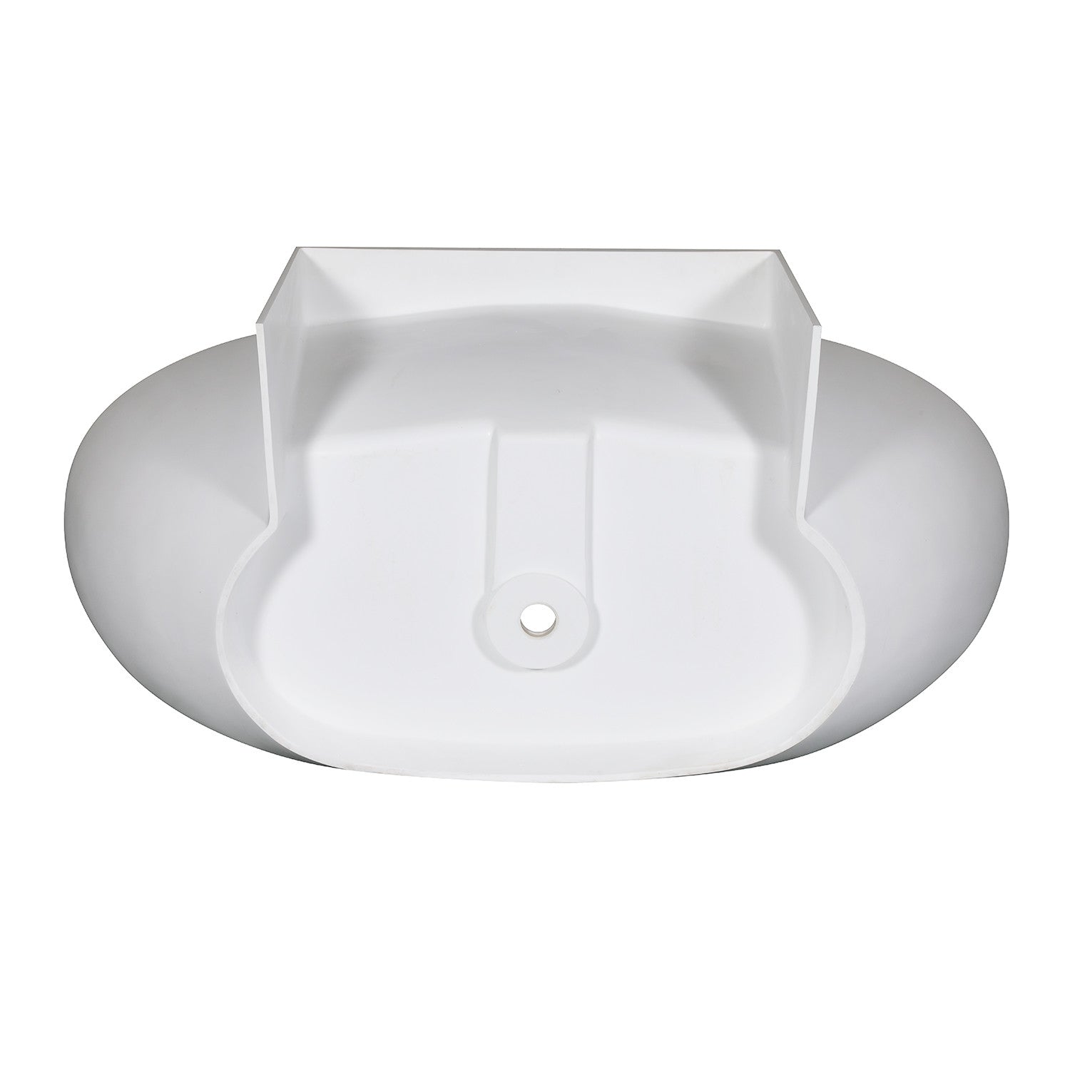 Arcticstone 63-Inch Freestanding Oval Bathtub - Matte White Solid Surface Double-Ended Soaking Tub with Drain | Perfect for Luxury Bathrooms & Spa-Like Relaxation at Home
